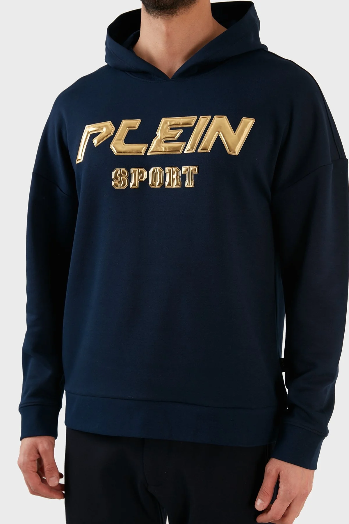 Plein Sport Logolu Regular Fit Kapüşonlu Pamuklu Erkek Sweat FIPS21585 LACİVERT - 12