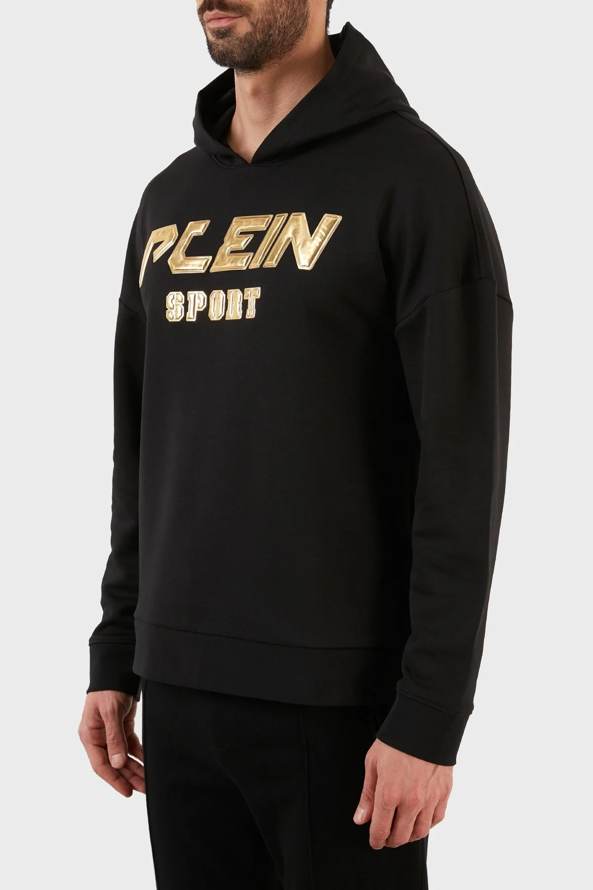 Plein Sport Logolu Regular Fit Kapüşonlu Pamuklu Erkek Sweat FIPS21599 SİYAH - 3