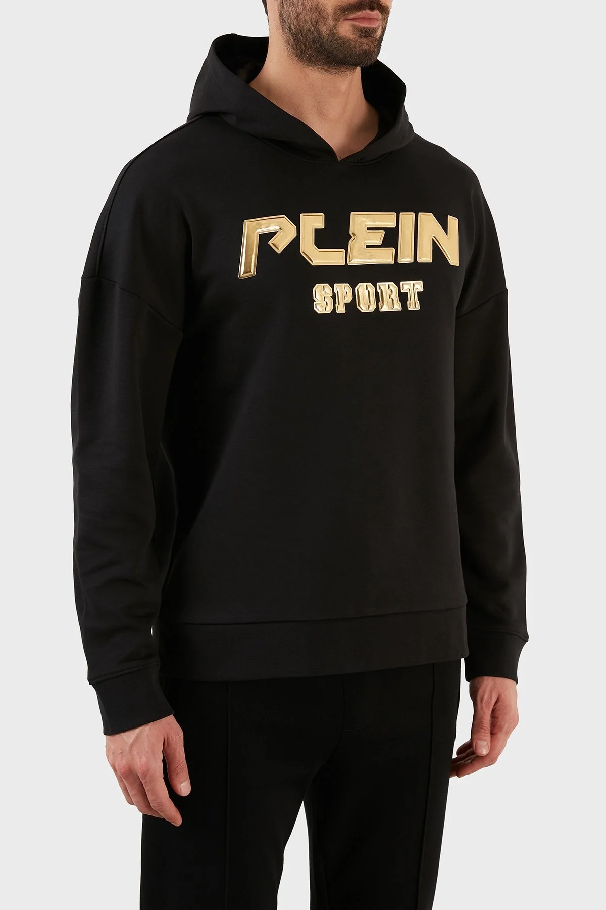 Plein Sport Logolu Regular Fit Kapüşonlu Pamuklu Erkek Sweat FIPS21599 SİYAH - 4