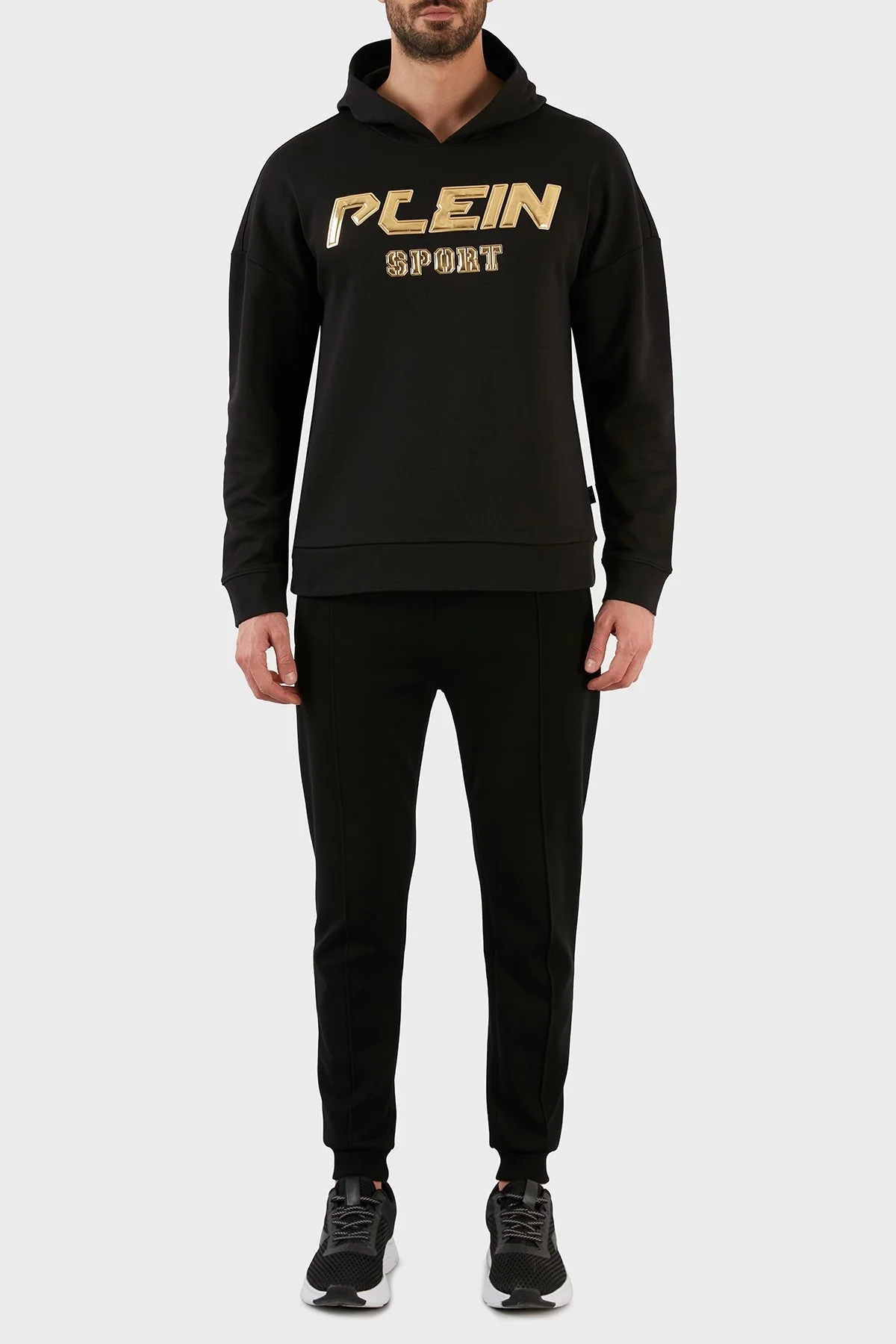 Plein Sport Logolu Regular Fit Kapüşonlu Pamuklu Erkek Sweat FIPS21599 SİYAH - 5