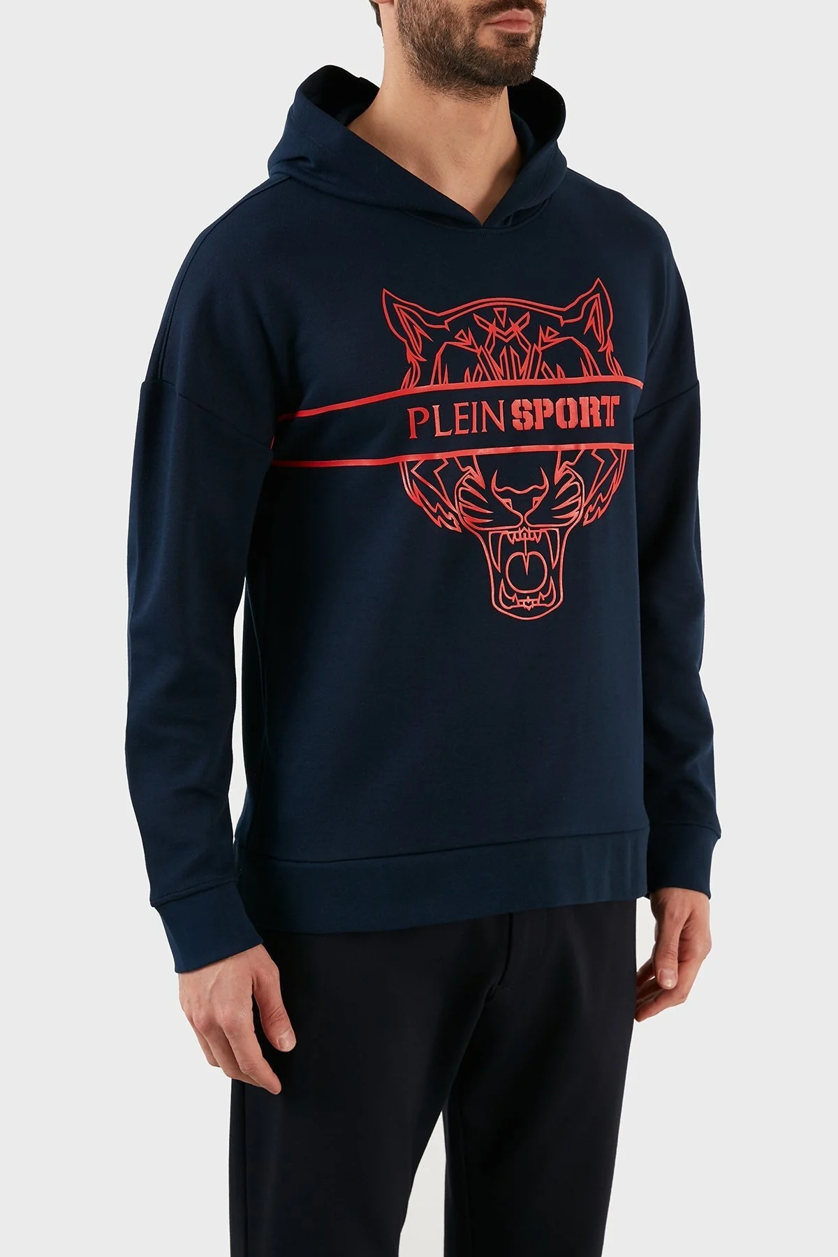 Plein Sport Logolu Regular Fit Kapüşonlu Pamuklu Erkek Sweat FIPS21885 LACİVERT - 4