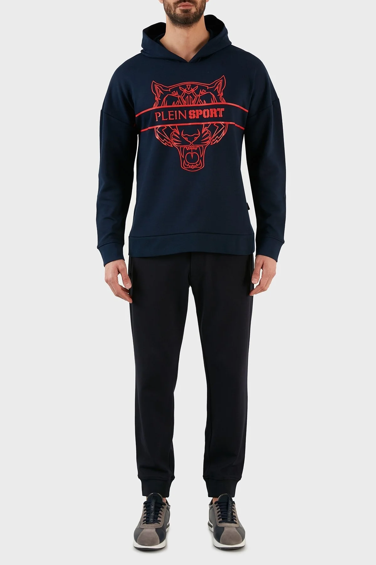 Plein Sport Logolu Regular Fit Kapüşonlu Pamuklu Erkek Sweat FIPS21885 LACİVERT - 5