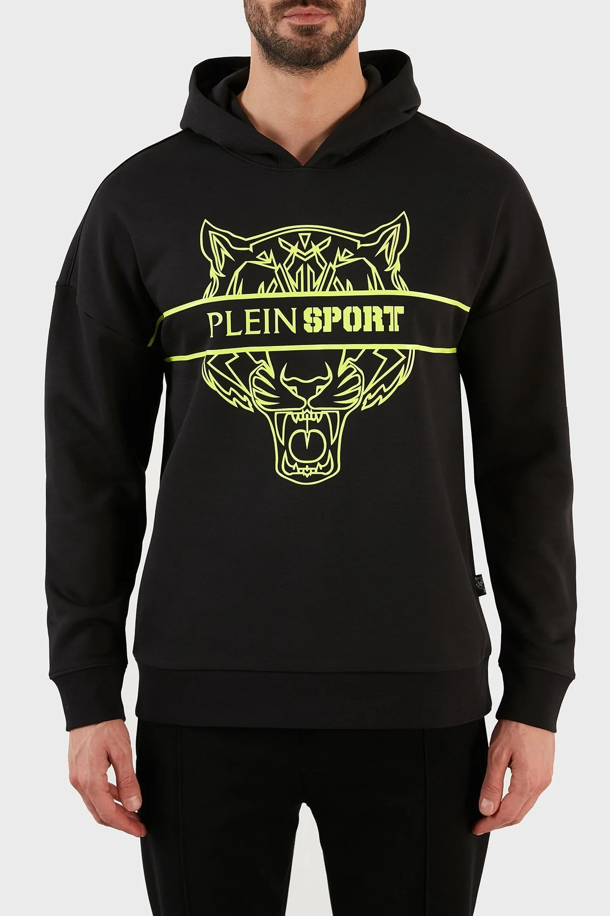 Plein Sport Logolu Regular Fit Kapüşonlu Pamuklu Erkek Sweat FIPS21899 SİYAH - 1