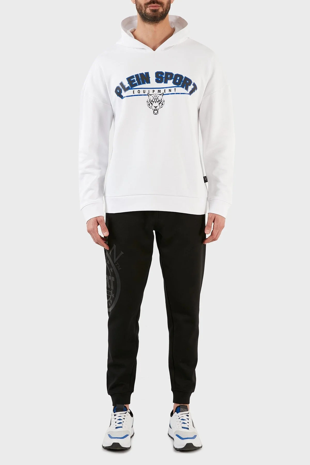 Plein Sport Logolu Regular Fit Kapüşonlu Pamuklu Erkek Sweat FIPS21901 BEYAZ - 5