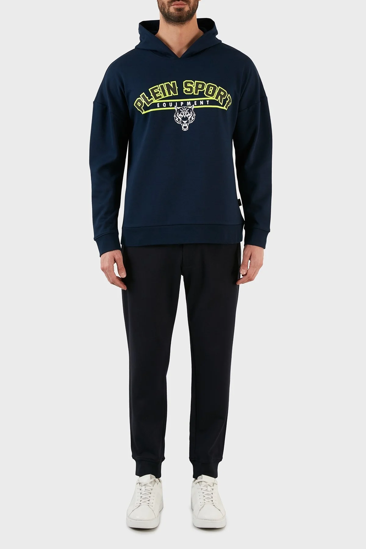 Plein Sport Logolu Regular Fit Kapüşonlu Pamuklu Erkek Sweat FIPS21985 LACİVERT - 11