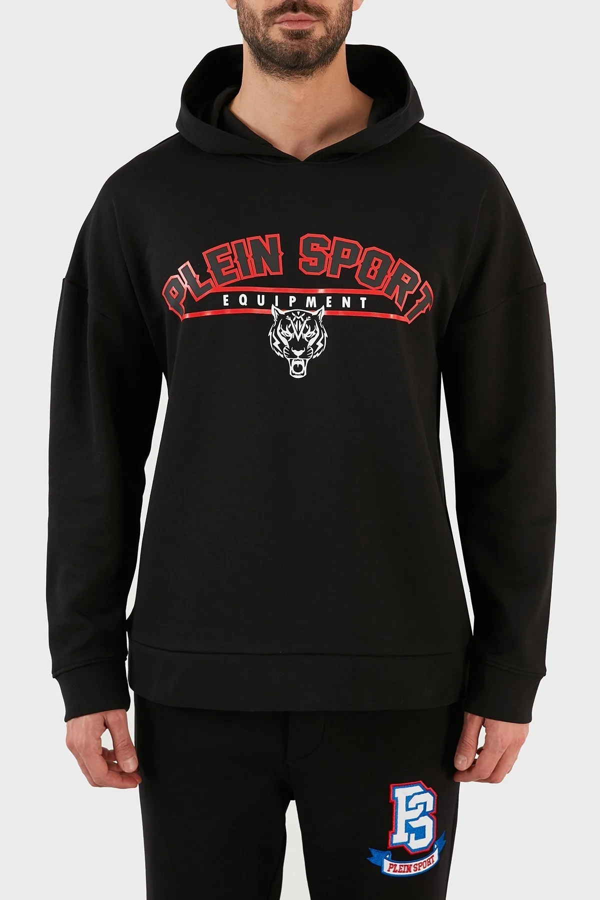 Plein Sport Logolu Regular Fit Kapüşonlu Pamuklu Erkek Sweat FIPS21999 SİYAH - 1