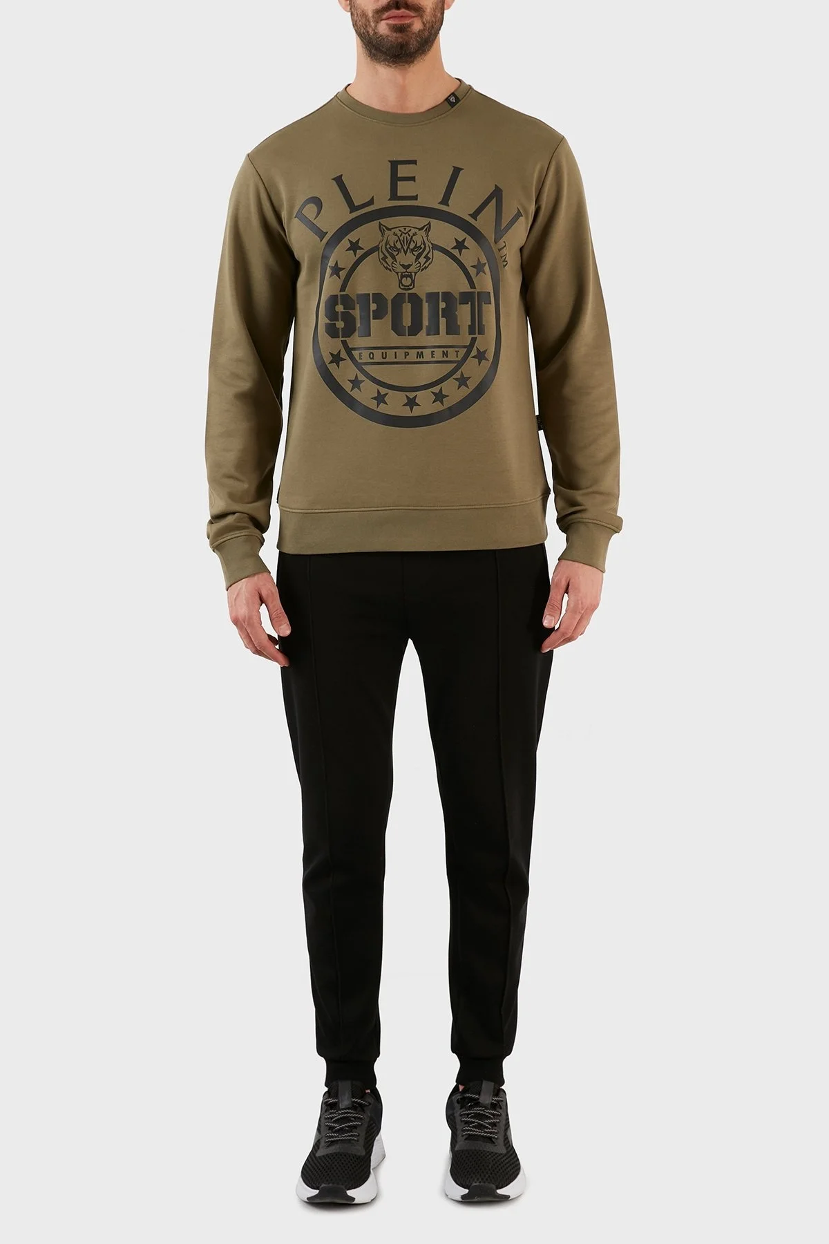 Plein Sport Logolu Regular Fit Pamuklu Bisiklet Yaka Erkek Sweat FIPS20832 HAKİ - 5