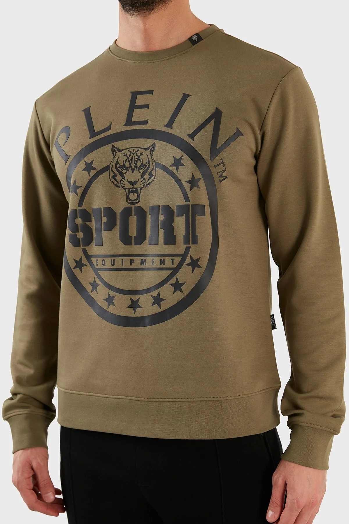Plein Sport Logolu Regular Fit Pamuklu Bisiklet Yaka Erkek Sweat FIPS20832 HAKİ - 6