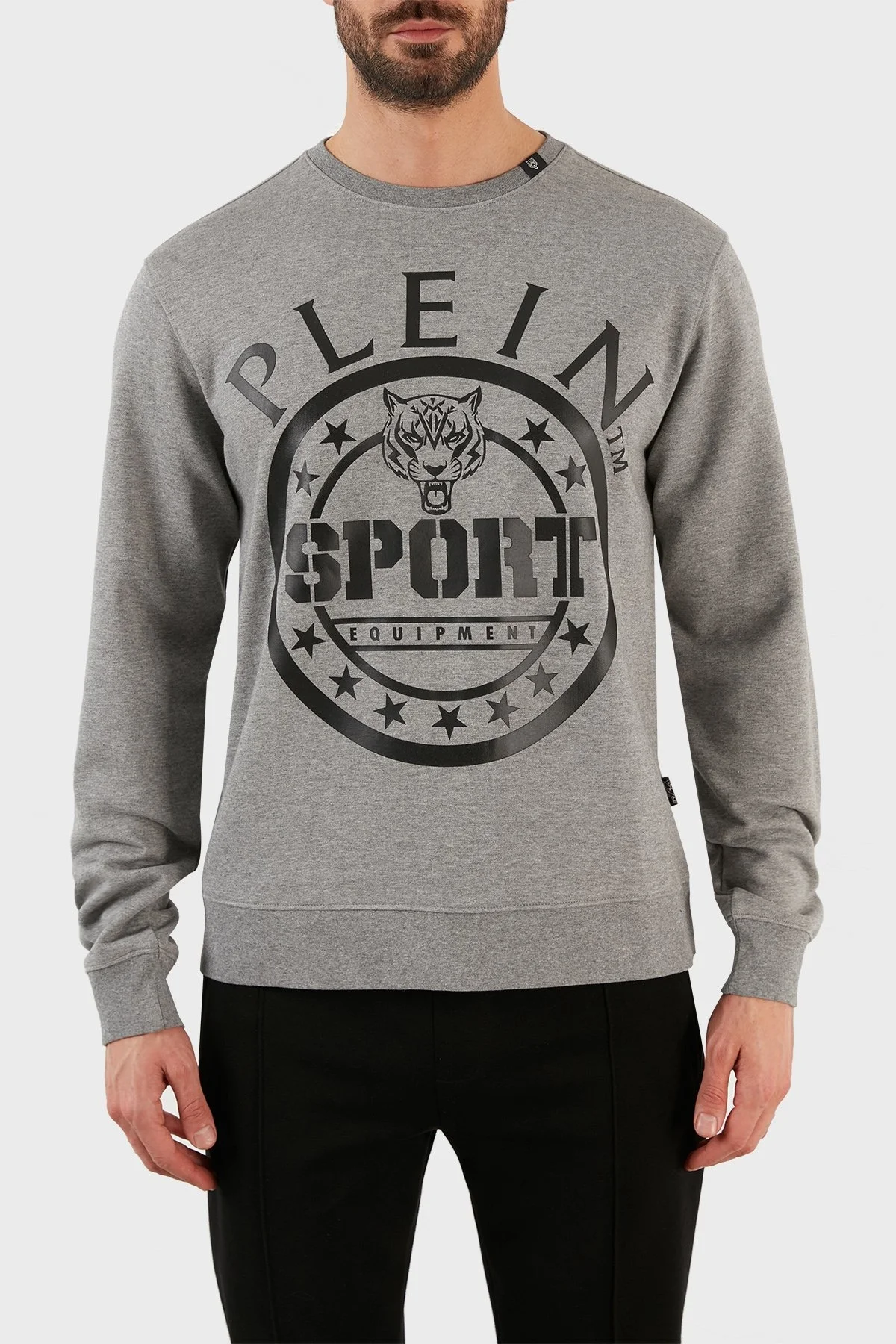 Plein Sport Logolu Regular Fit Pamuklu Bisiklet Yaka Erkek Sweat FIPS20894 GRİ - 1