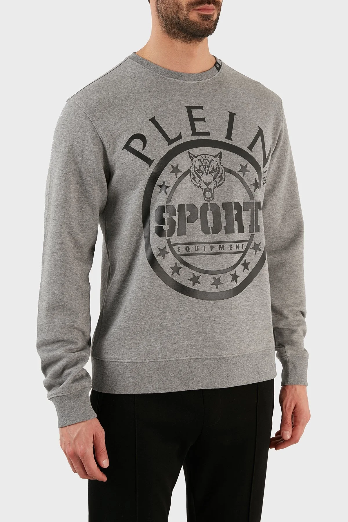 Plein Sport Logolu Regular Fit Pamuklu Bisiklet Yaka Erkek Sweat FIPS20894 GRİ - 4