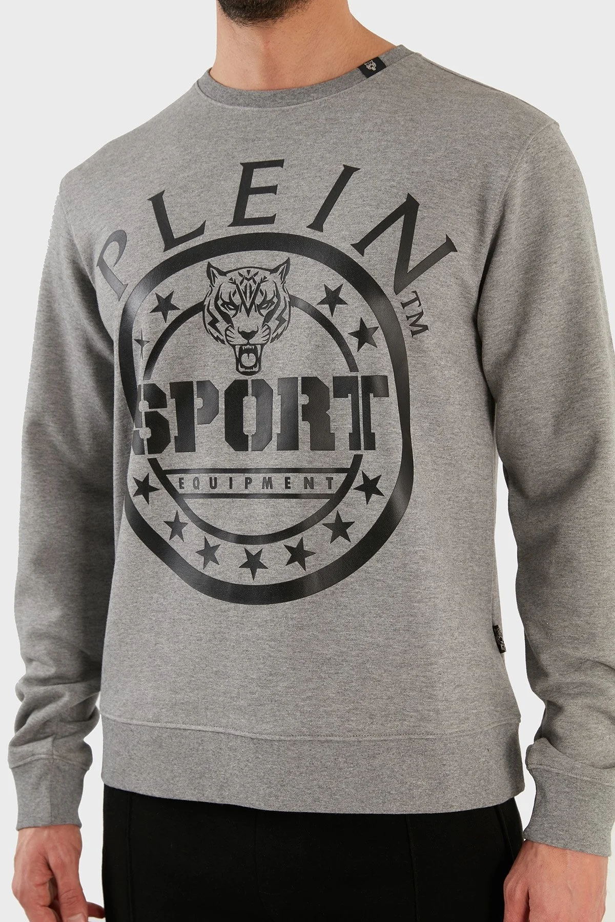 Plein Sport Logolu Regular Fit Pamuklu Bisiklet Yaka Erkek Sweat FIPS20894 GRİ - 6
