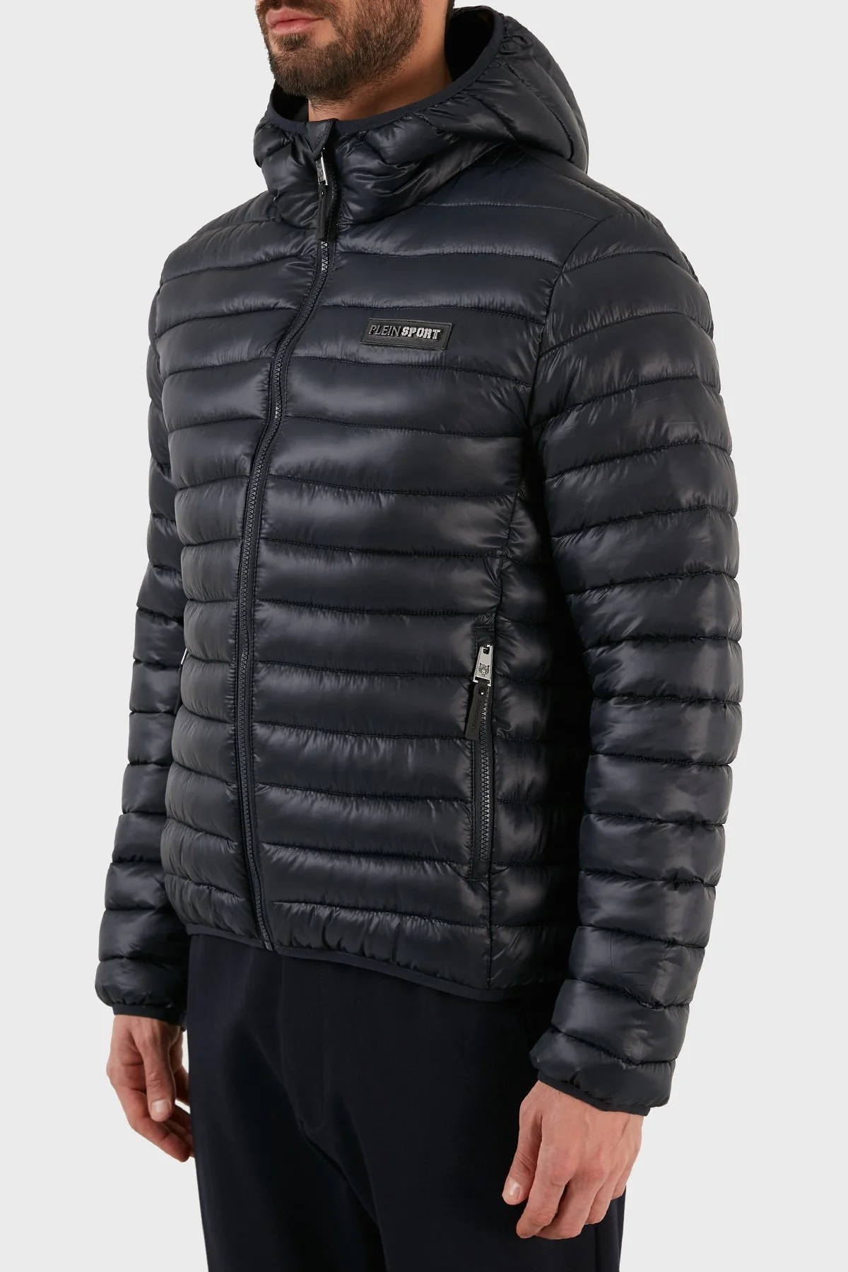 Plein Sport Logolu Yalıtımlı Kapüşonlu Şişme Erkek Mont UPPS10385 LACİVERT - 3