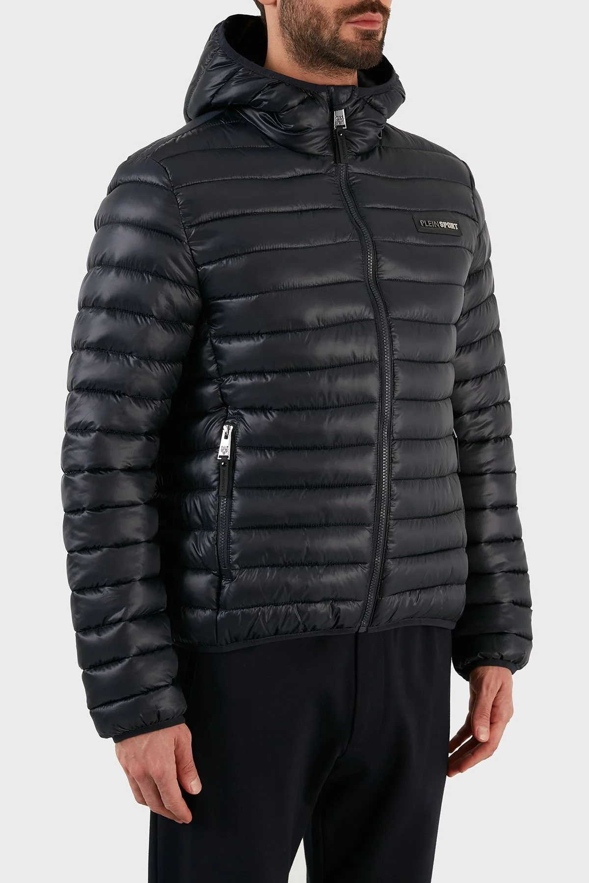 Plein Sport Logolu Yalıtımlı Kapüşonlu Şişme Erkek Mont UPPS10385 LACİVERT - 4