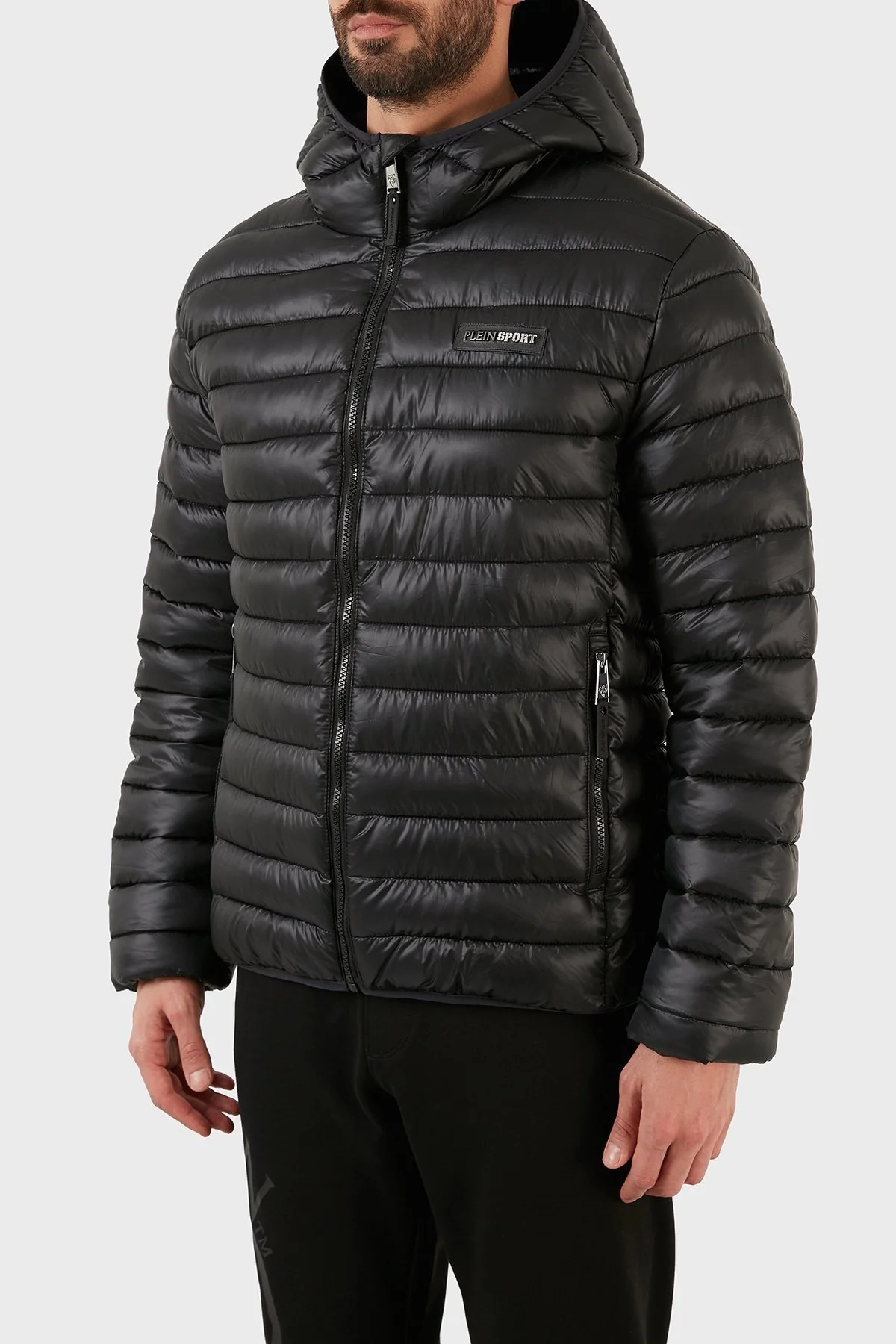 Plein Sport Logolu Yalıtımlı Kapüşonlu Şişme Erkek Mont UPPS10399 SİYAH - 3