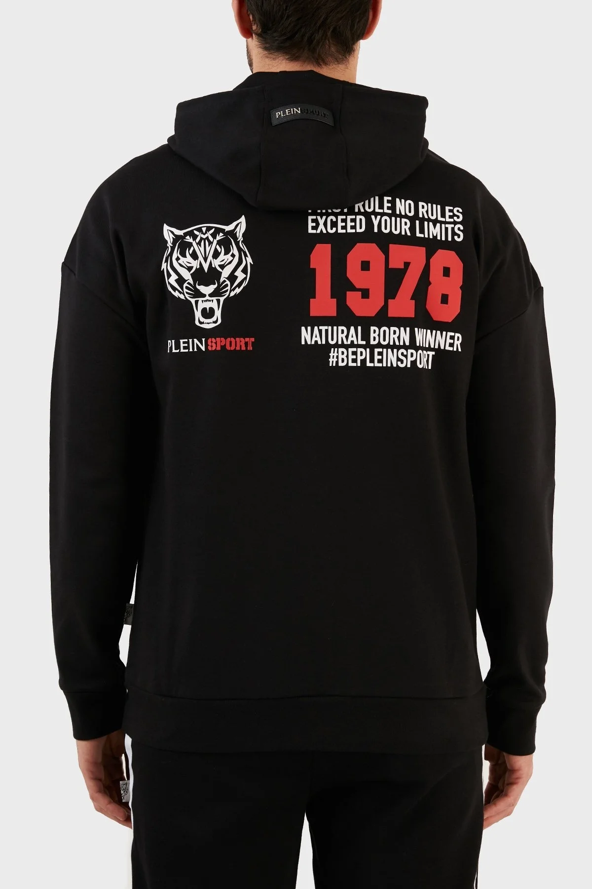 Plein Sport Pamuklu Baskılı Fermuarlı Kapüşonlu Erkek Eşofman Takımı TKPS000998 SİYAH - 3