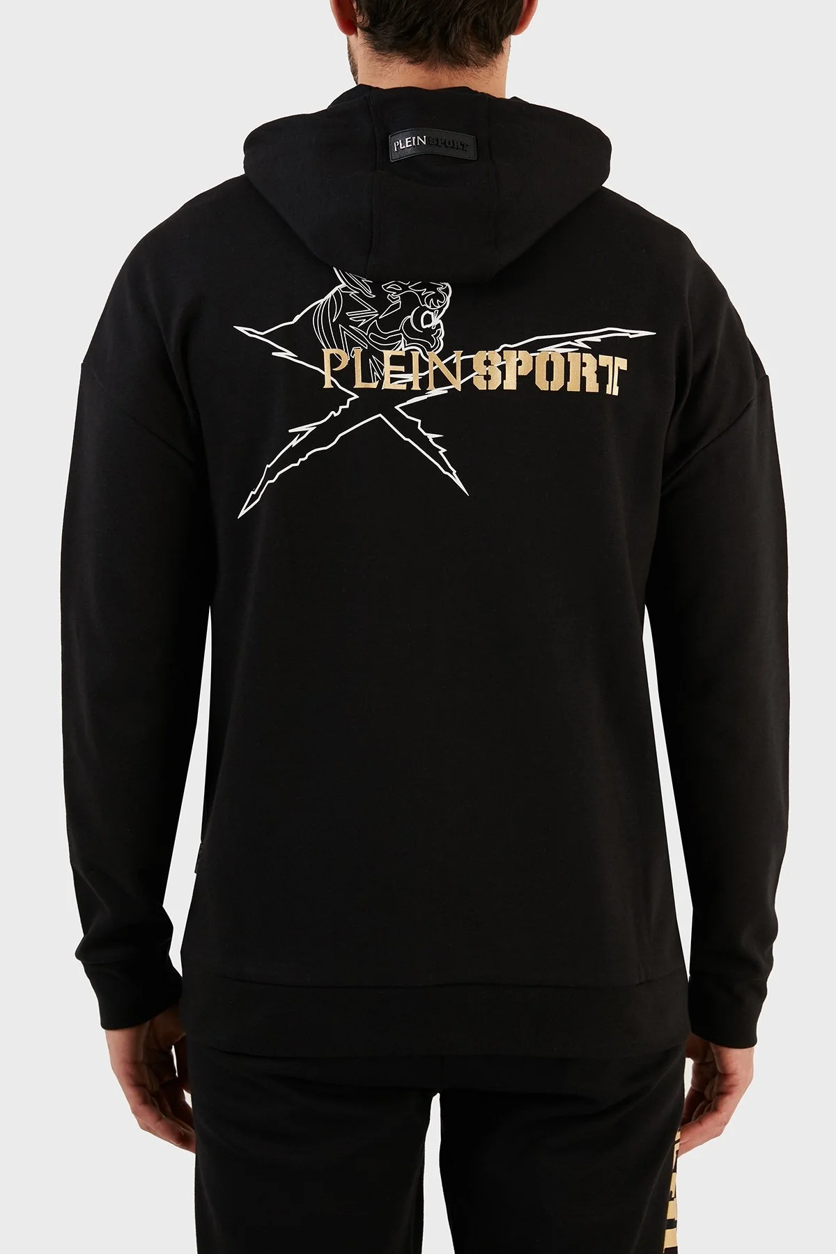 Plein Sport Pamuklu Baskılı Fermuarlı Kapüşonlu Erkek Eşofman Takımı TKPS001498 SİYAH - 3