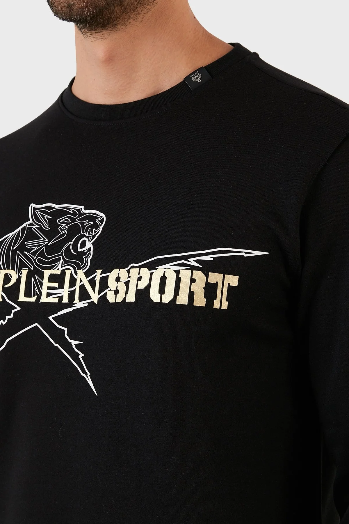 Plein Sport Pamuklu Baskılı Regular Fit Bisiklet Yaka Erkek Sweat FIPSG130598 SİYAH - 12