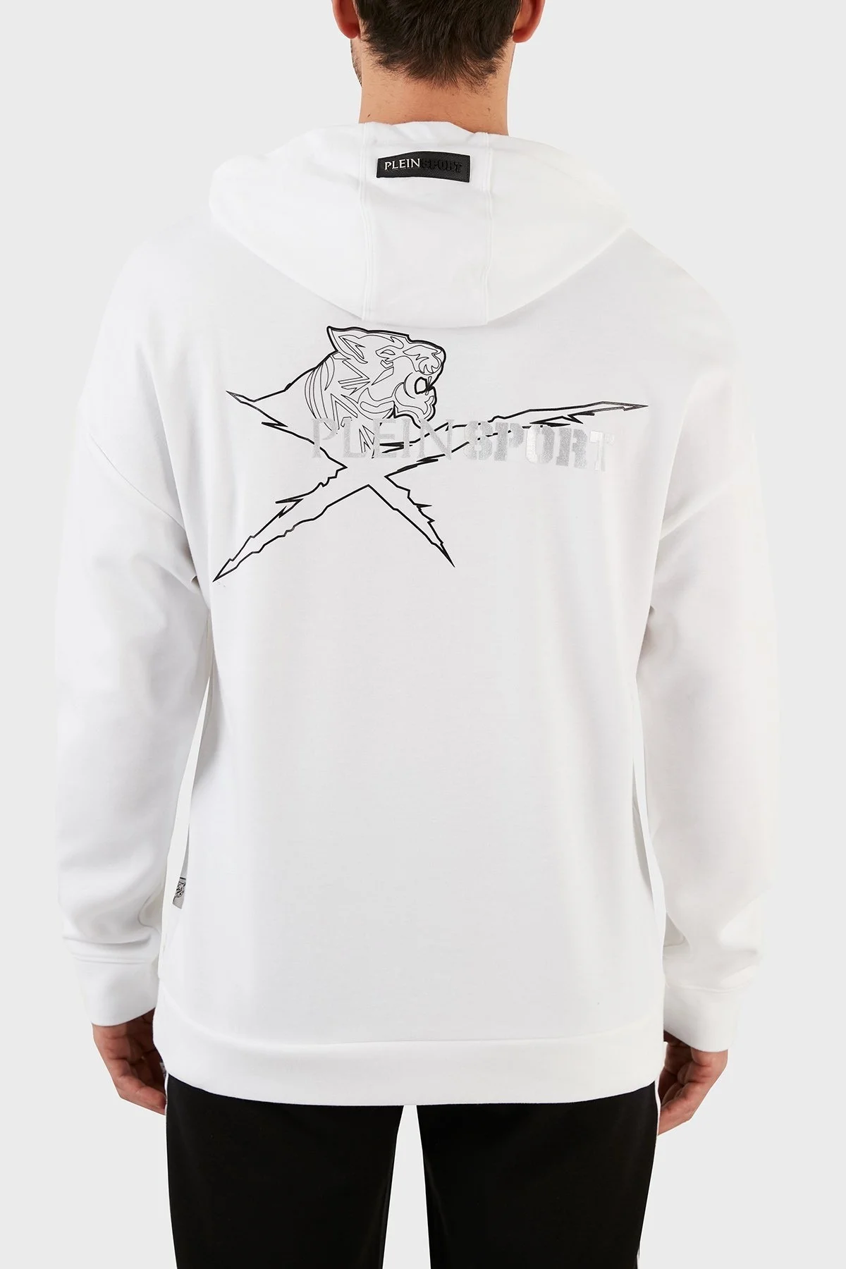 Plein Sport Pamuklu Baskılı Regular Fit Kapüşonlu Erkek Sweat FIPSC131501 BEYAZ - 5