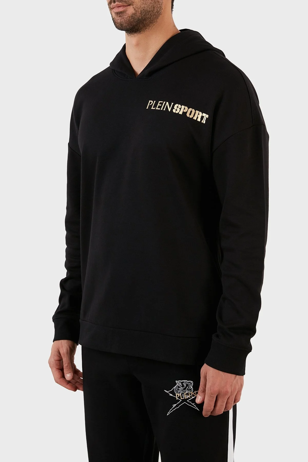 Plein Sport Pamuklu Baskılı Regular Fit Kapüşonlu Erkek Sweat FIPSC131598 SİYAH - 9