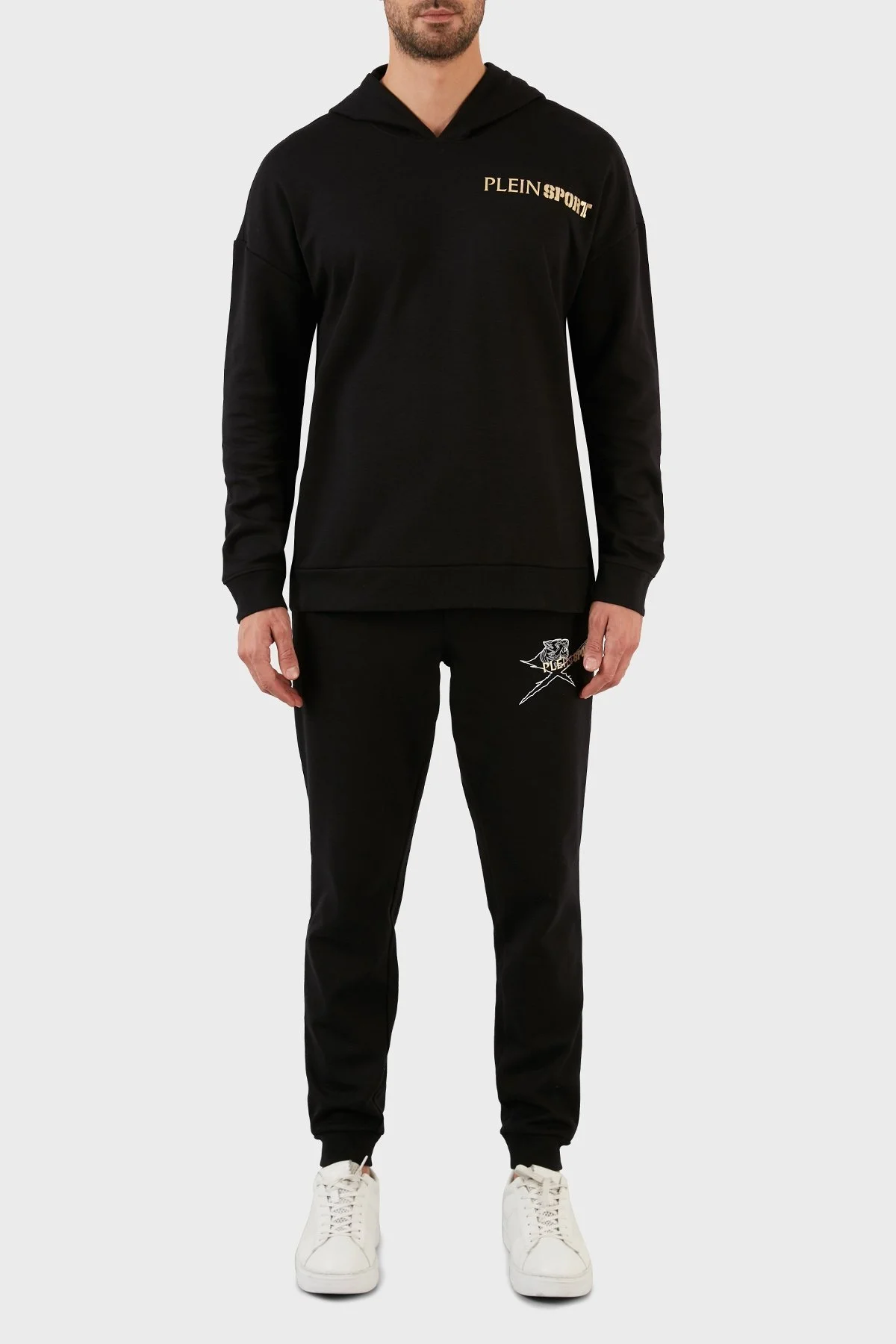 Plein Sport Pamuklu Baskılı Regular Fit Kapüşonlu Erkek Sweat FIPSC131598 SİYAH - 10