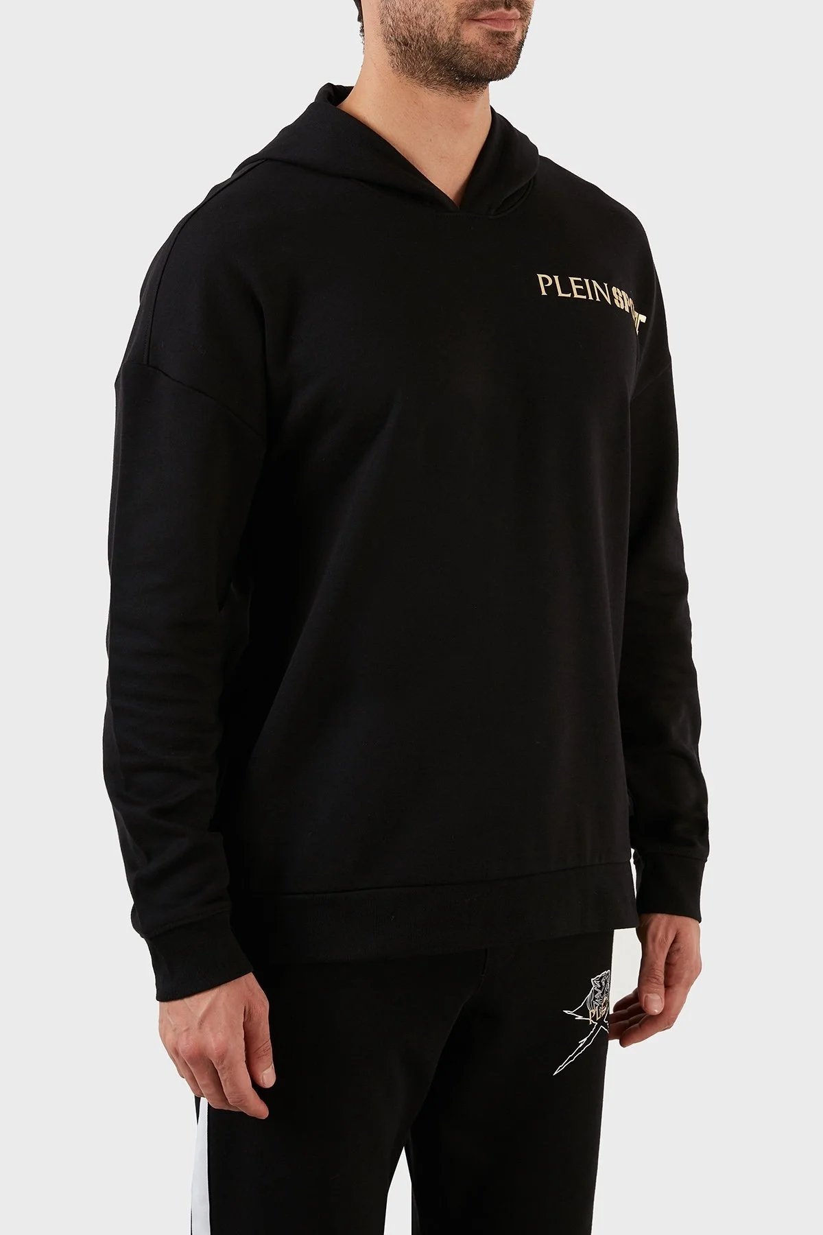 Plein Sport Pamuklu Baskılı Regular Fit Kapüşonlu Erkek Sweat FIPSC131598 SİYAH - 12