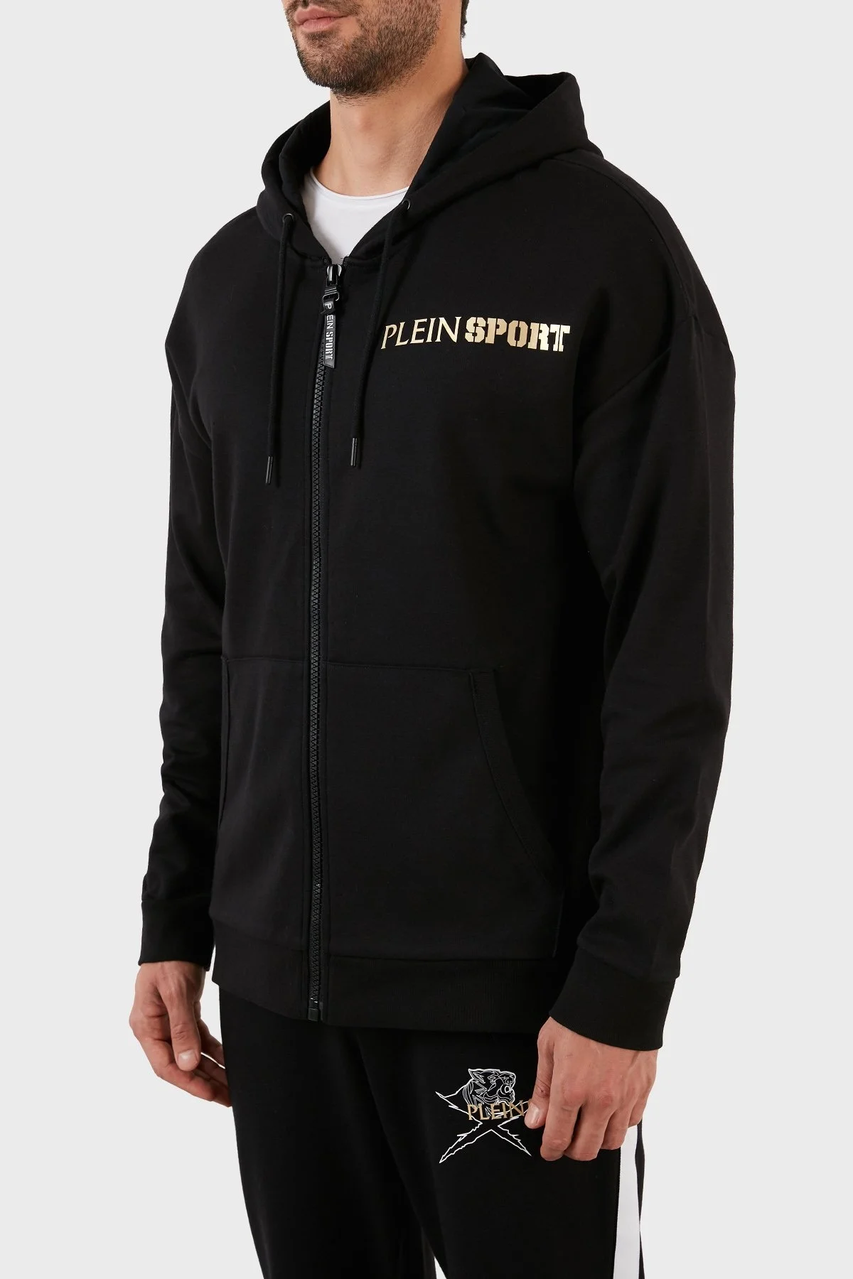 Plein Sport Pamuklu Regular Fit Fermuarlı Kapüşonlu Erkek Sweat FIPSZ132898 SİYAH - 3