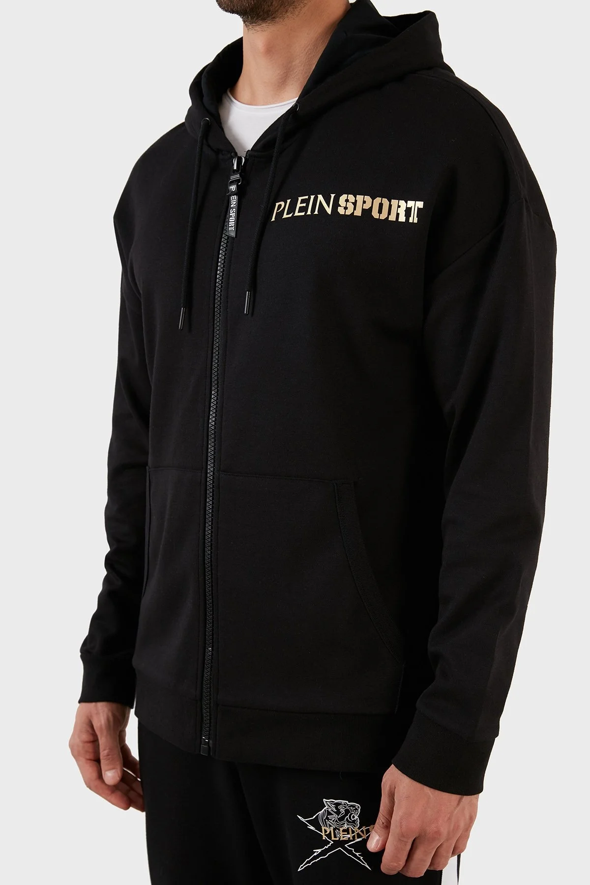 Plein Sport Pamuklu Regular Fit Fermuarlı Kapüşonlu Erkek Sweat FIPSZ132898 SİYAH - 6