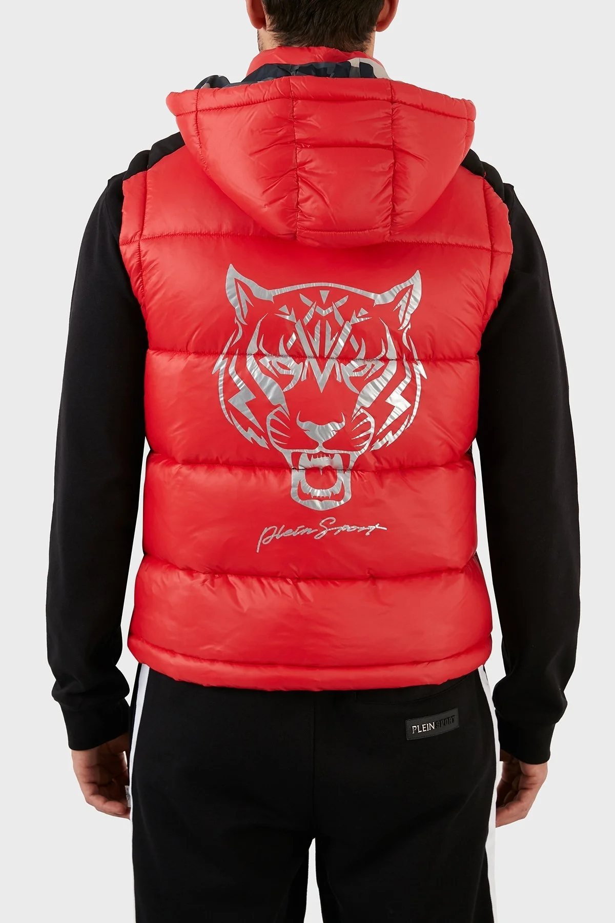 Plein Sport Regular Fit Çıkarılabilir Kapüşonlu Şişme Erkek Yelek UPPS10552 KIRMIZI - 5