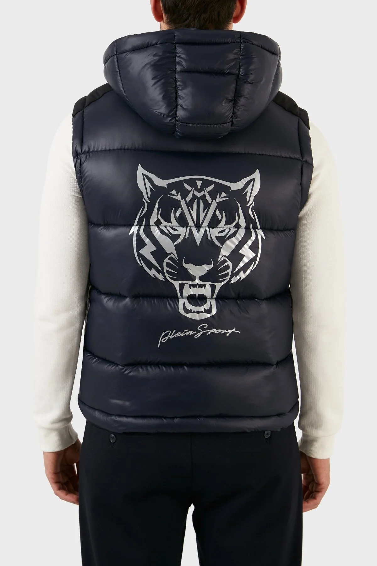 Plein Sport Regular Fit Çıkarılabilir Kapüşonlu Şişme Erkek Yelek UPPS10585 LACİVERT - 5