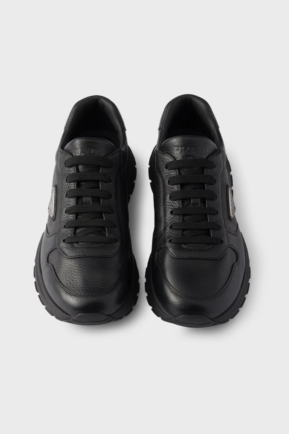 Prada % 100 Deri Logolu Sneaker Erkek Ayakkabı 2EE443 013 F0002 SİYAH - 3