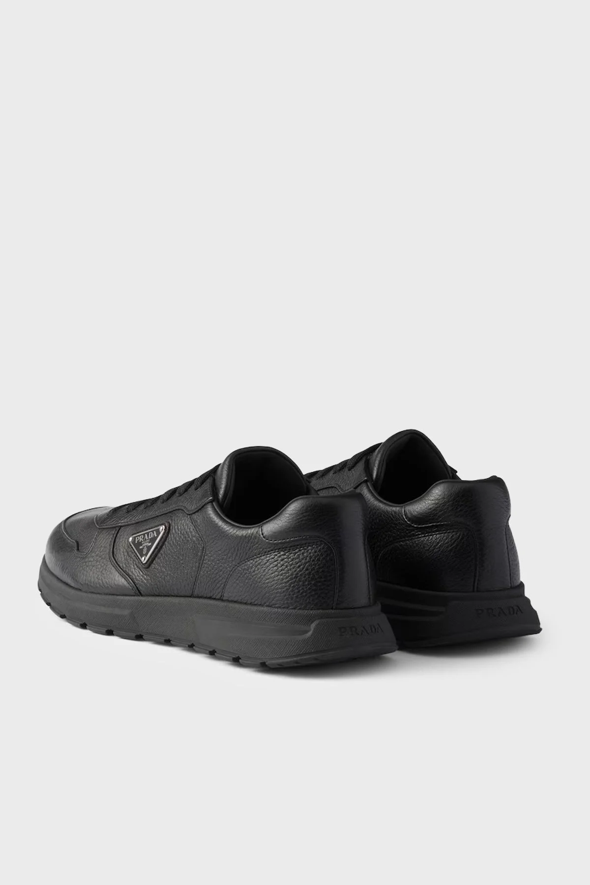 Prada % 100 Deri Logolu Sneaker Erkek Ayakkabı 2EE443 013 F0002 SİYAH - 4