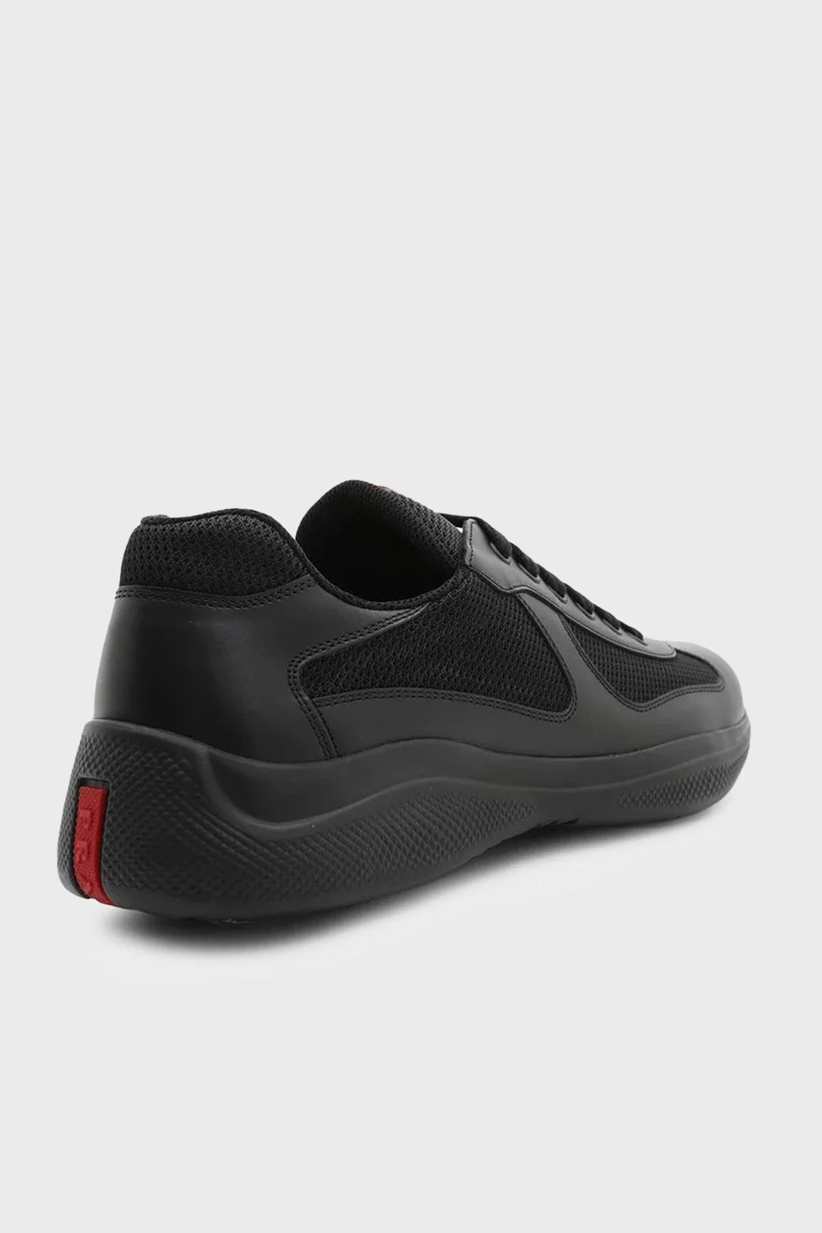 Prada % 100 Deri Logolu Sneaker Erkek Ayakkabı 4E3400 6GW F0002 SİYAH - 5