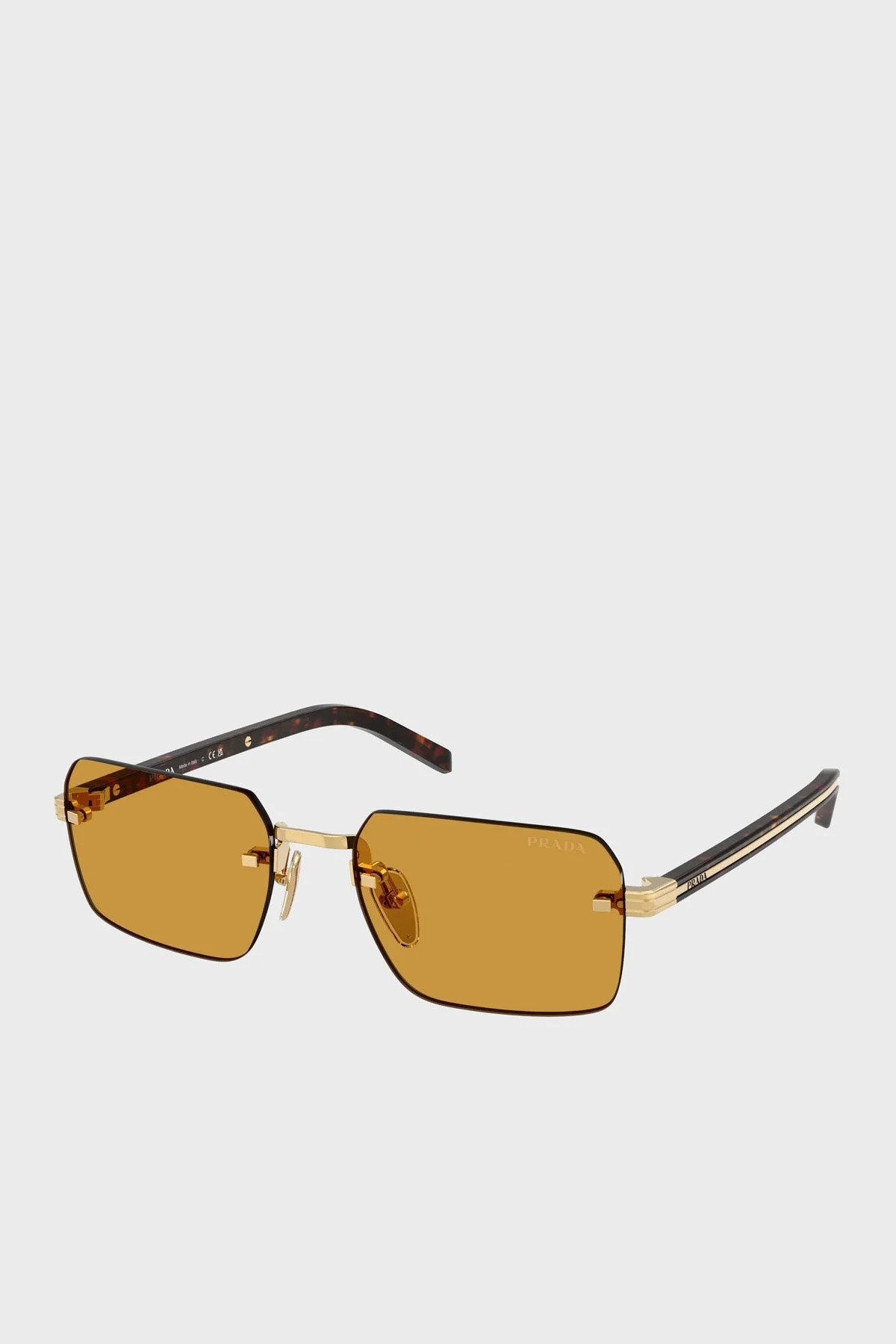 Prada Logolu Güneş Erkek Gözlük 0PRD55S 5AK50P 55 ALTIN - 3