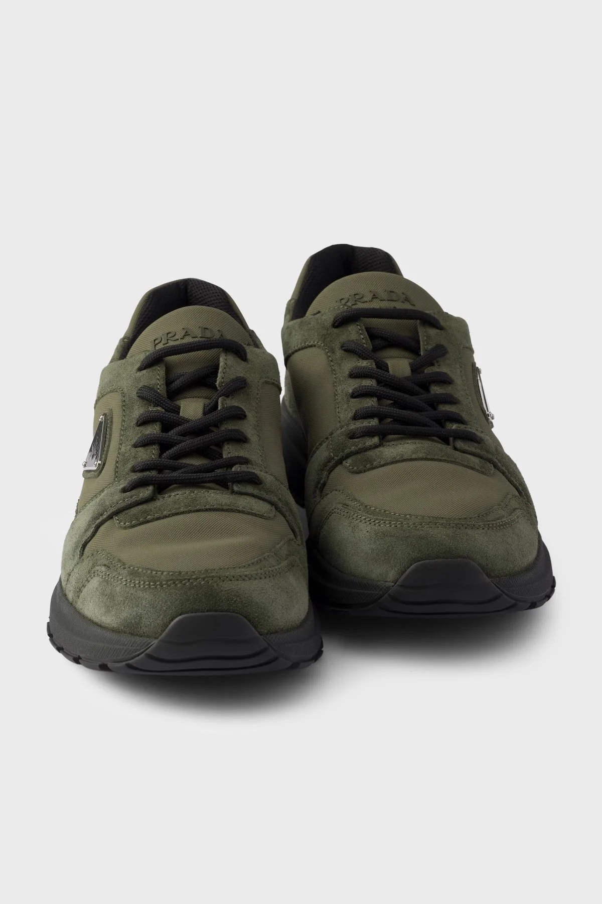 Prada Logolu Süet Detaylı Sneaker Erkek Ayakkabı 2EE4793ANK F0334 Haki-kahve - 4
