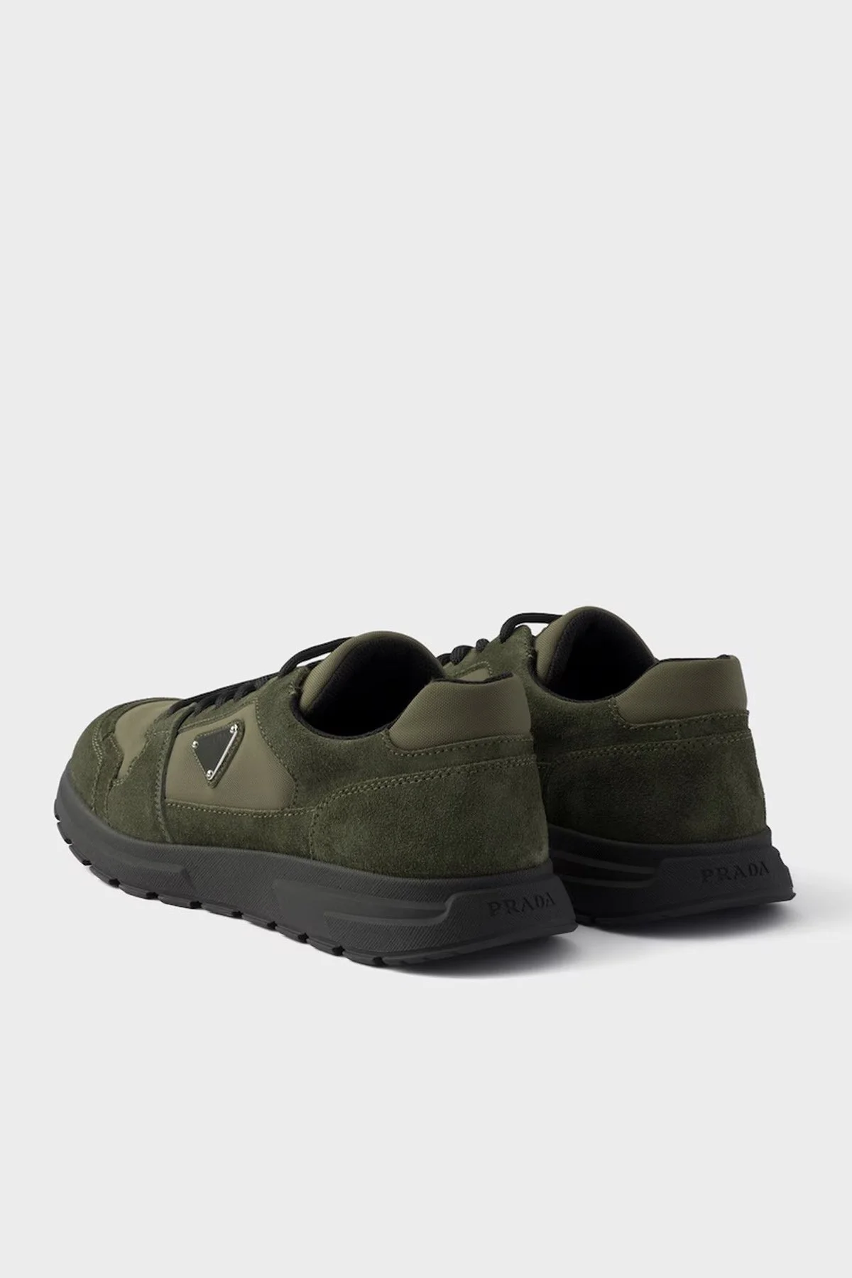 Prada Logolu Süet Detaylı Sneaker Erkek Ayakkabı 2EE4793ANK F0334 Haki-kahve - 5