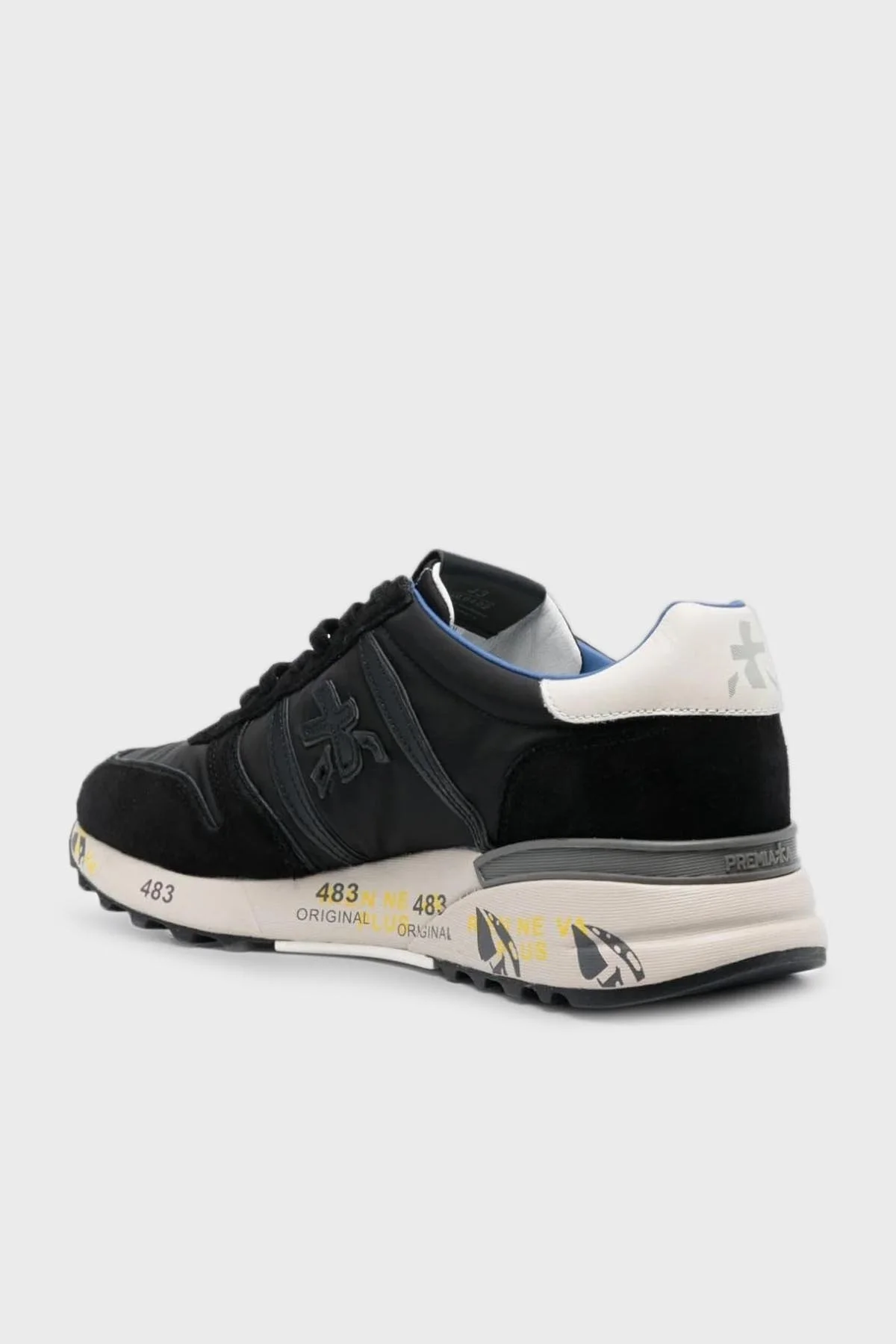 Premiata % 100 Hakiki Deri Baskılı Kalın Tabanlı Erkek Ayakkabı LANDER 6402 SİYAH - 3