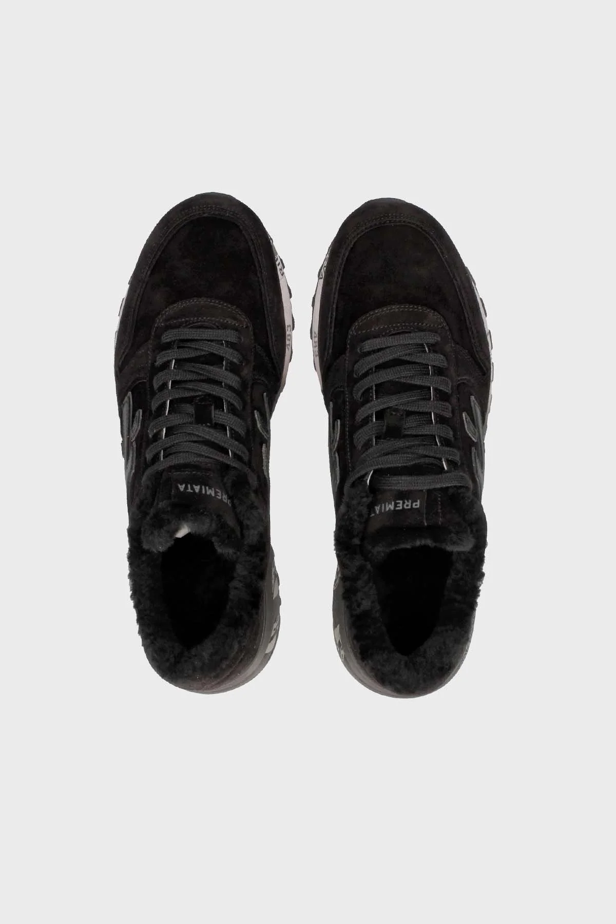 Premiata % 100 Hakiki Deri Tüylü İç Yapılı Baskılı Kalın Tabanlı Erkek Ayakkabı MICK MONTONE 4308 SİYAH - 6