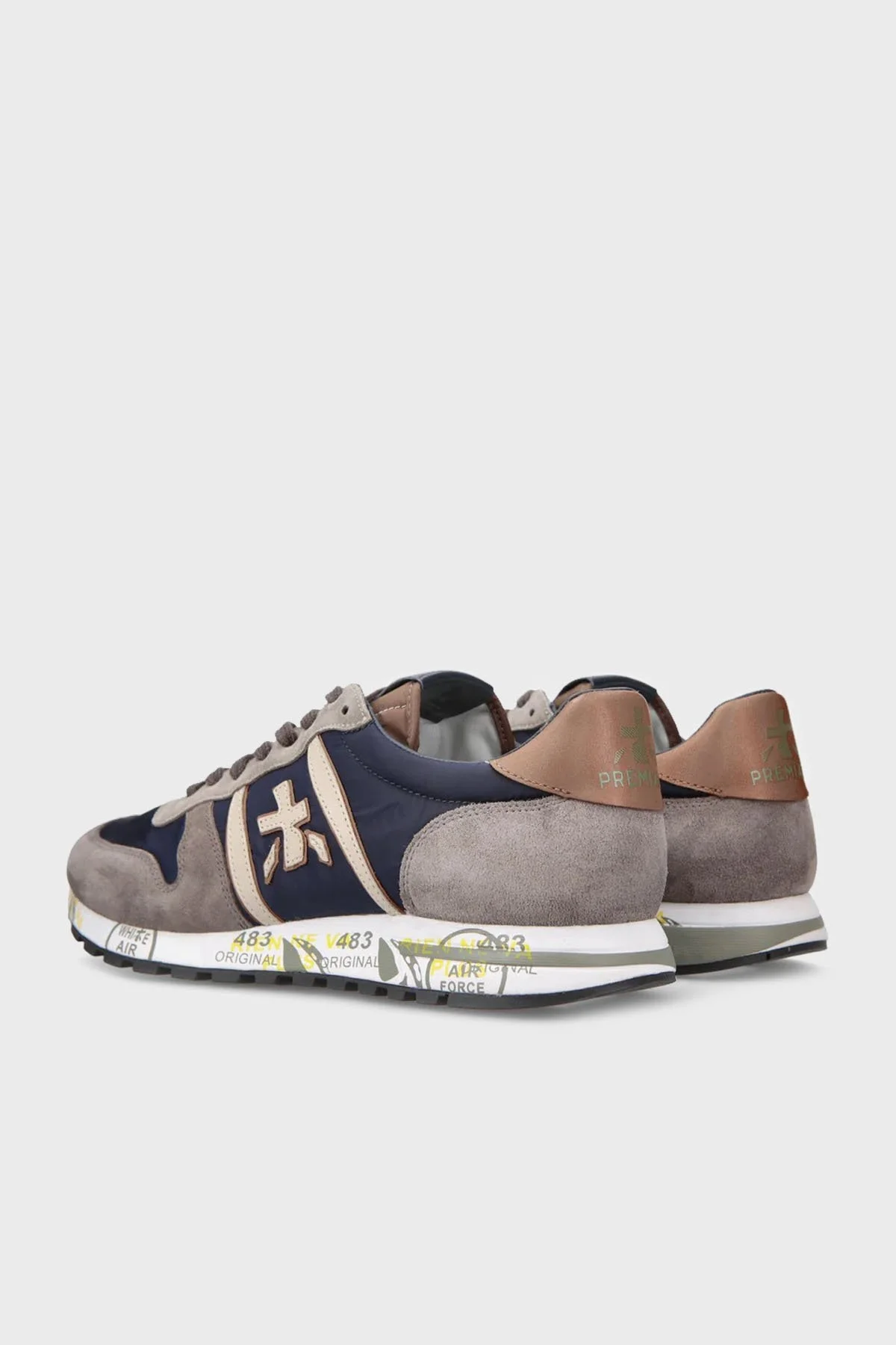 Premiata Baskılı Deri Sneaker Erkek Ayakkabı ERIC 5377 GRİ - 4