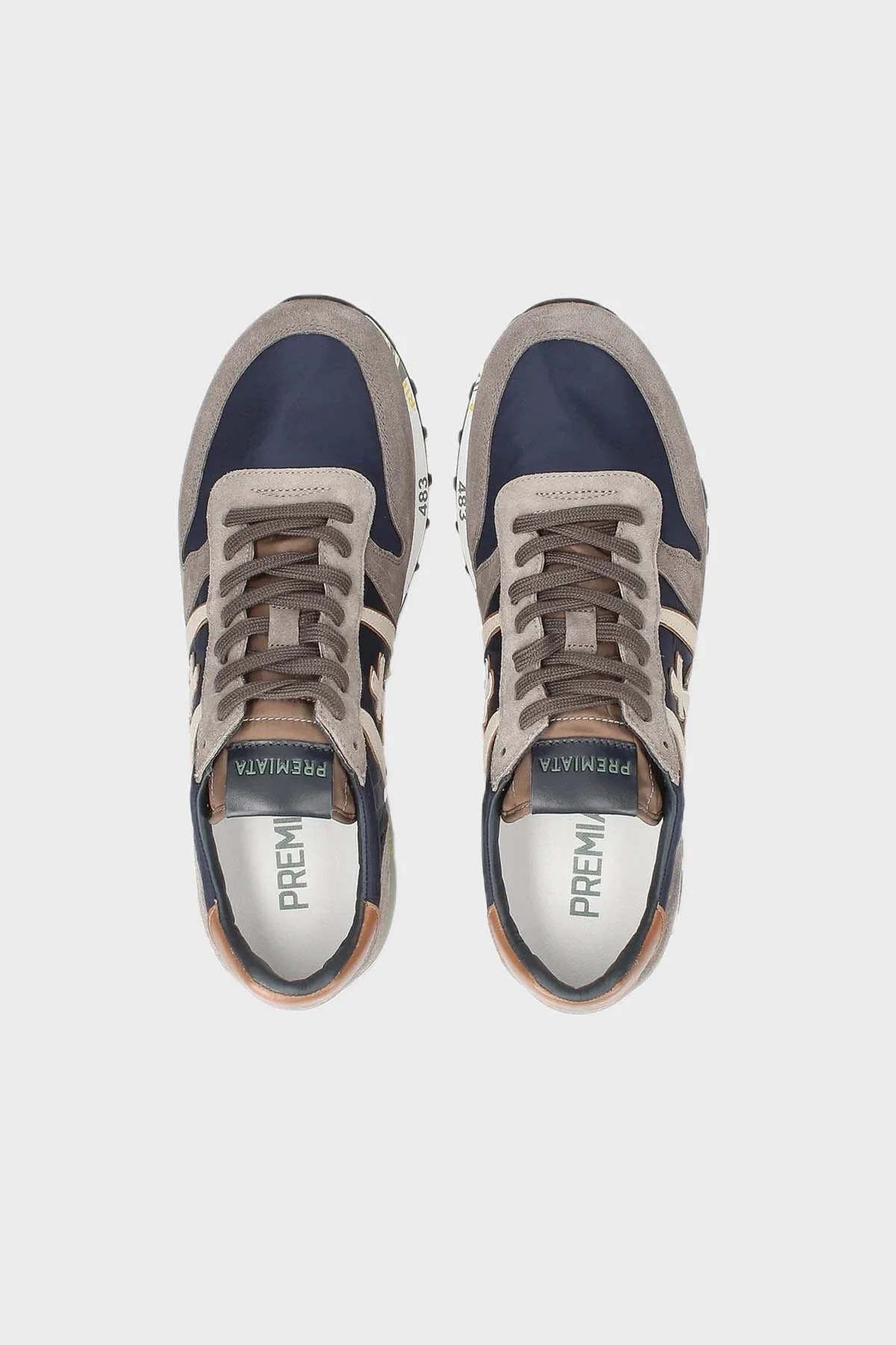 Premiata Baskılı Deri Sneaker Erkek Ayakkabı ERIC 5377 GRİ - 5