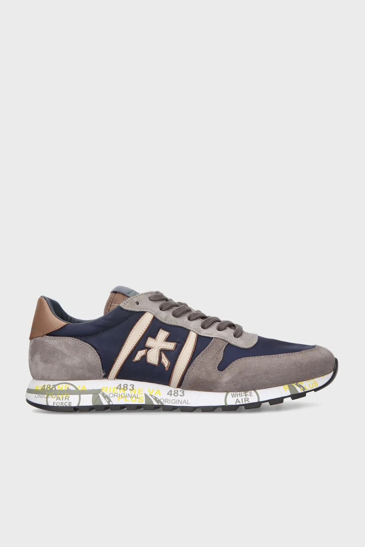 Premiata Baskılı Deri Sneaker Erkek Ayakkabı ERIC 5377 GRİ - 1
