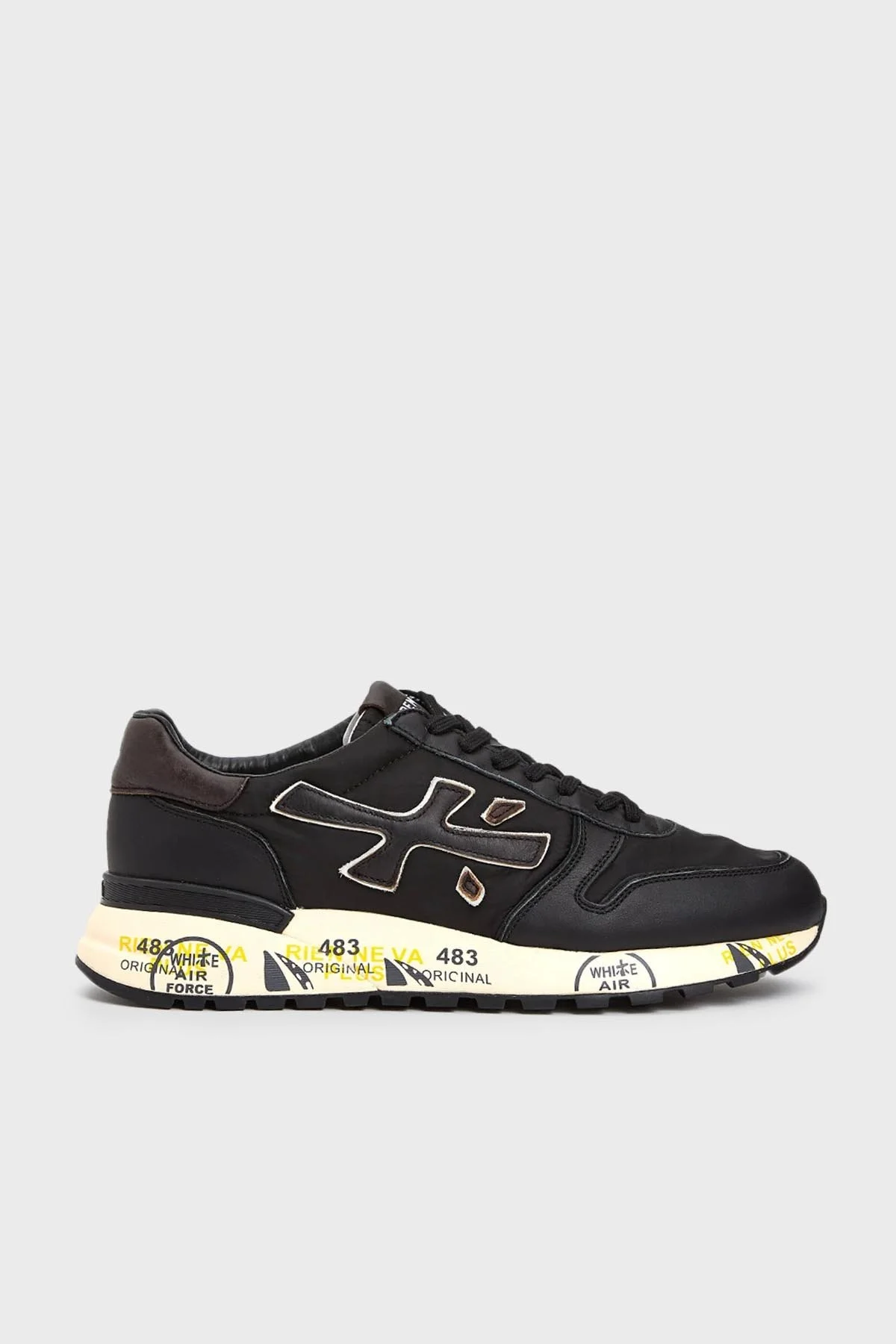 Premiata Baskılı Hakiki Deri Sneaker Erkek Ayakkabı MICK 6418 SİYAH - 1