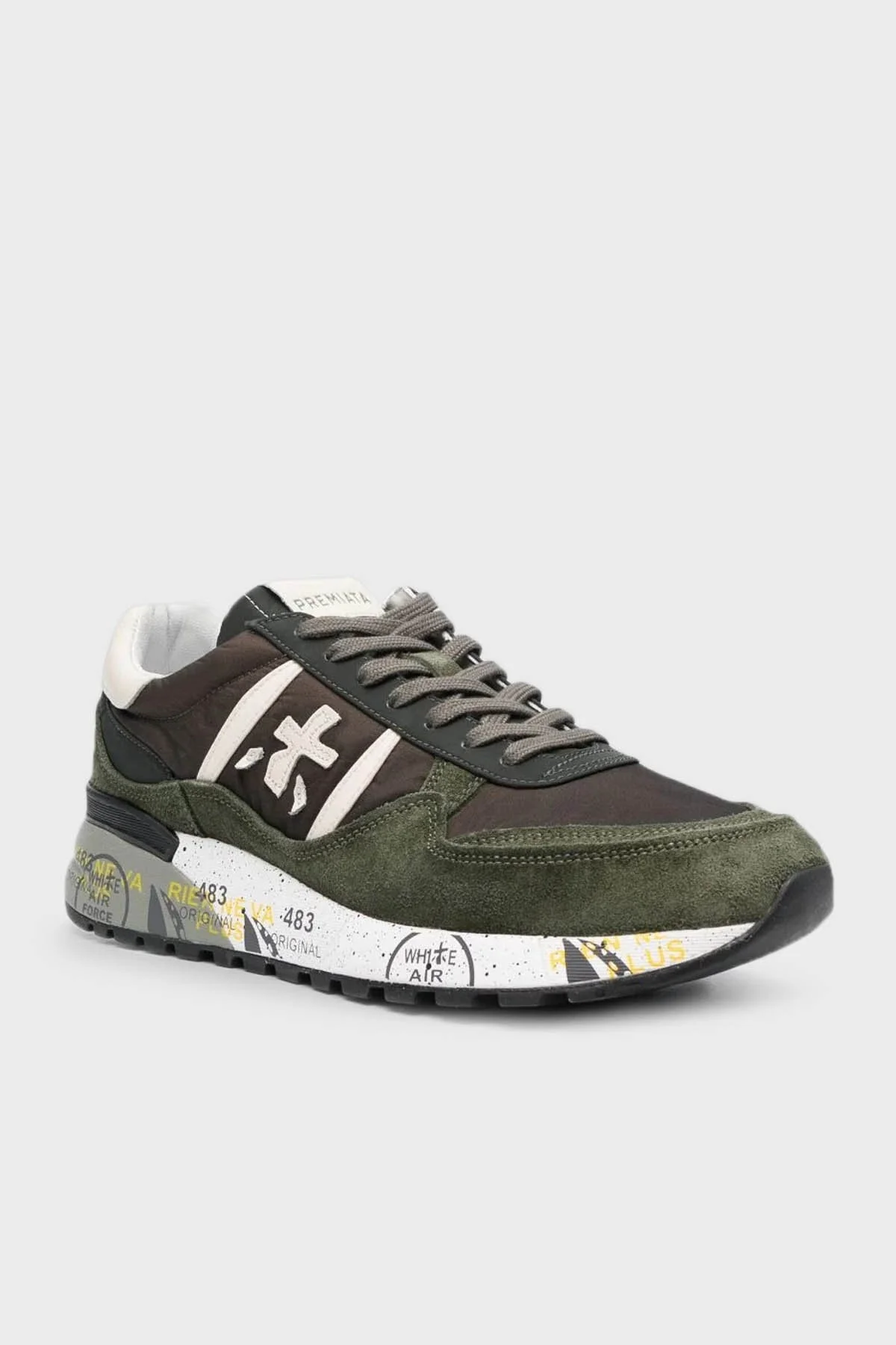 Premiata Baskılı Kalın Taban Deri Erkek Ayakkabı LANDECK 6403 YEŞİL - 2