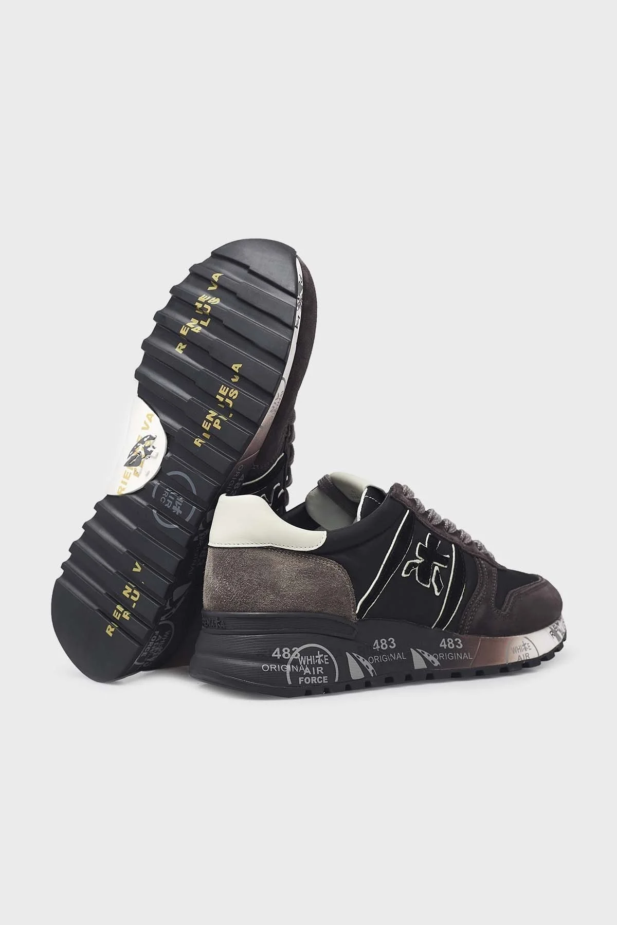 Premiata Baskılı Kalın Taban Deri Erkek Ayakkabı LANDER 4951 ANTRASİT - 4