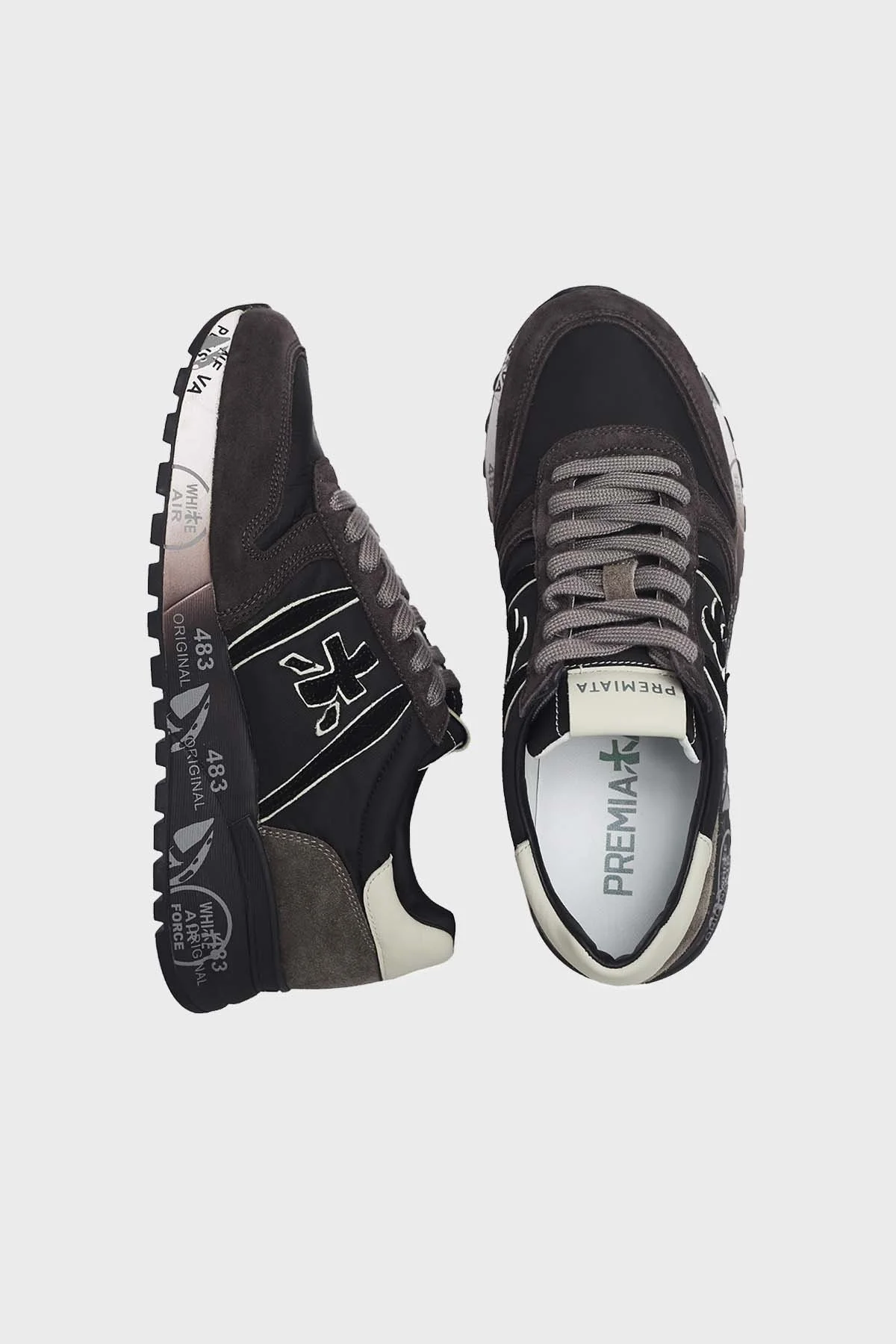 Premiata Baskılı Kalın Taban Deri Erkek Ayakkabı LANDER 4951 ANTRASİT - 10