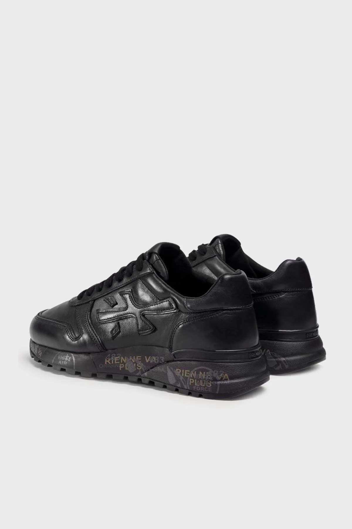 Premiata Baskılı Kalın Tabanlı Deri Sneaker Erkek Ayakkabı MICK 1453 SİYAH - 3