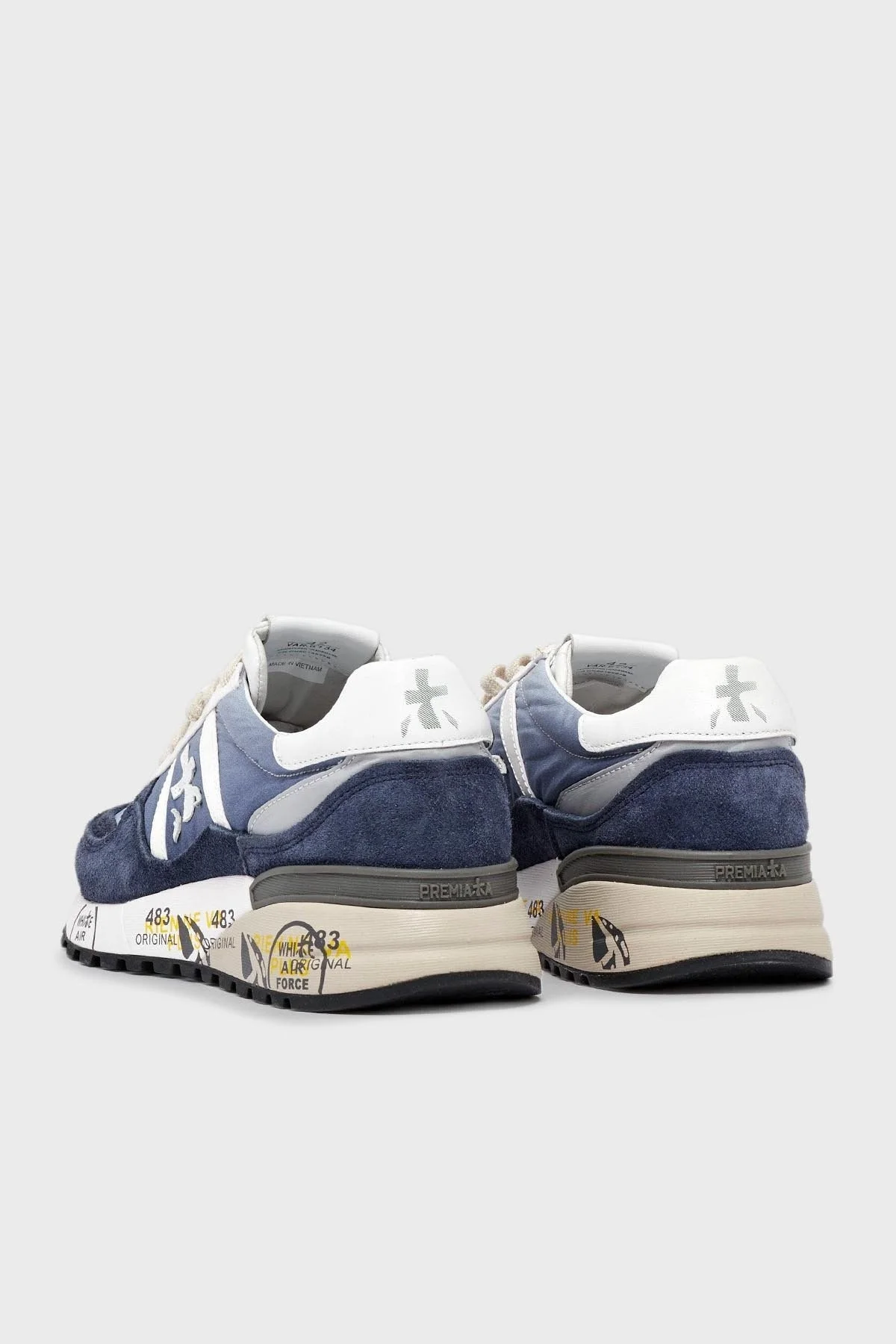 Premiata Baskılı Logolu Hakiki Deri Sneaker Erkek Ayakkabı LANDECK 6134 MAVİ - 2