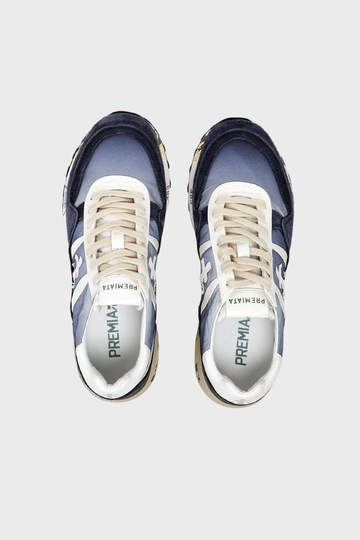 Premiata Baskılı Logolu Hakiki Deri Sneaker Erkek Ayakkabı LANDECK 6134 MAVİ - 5