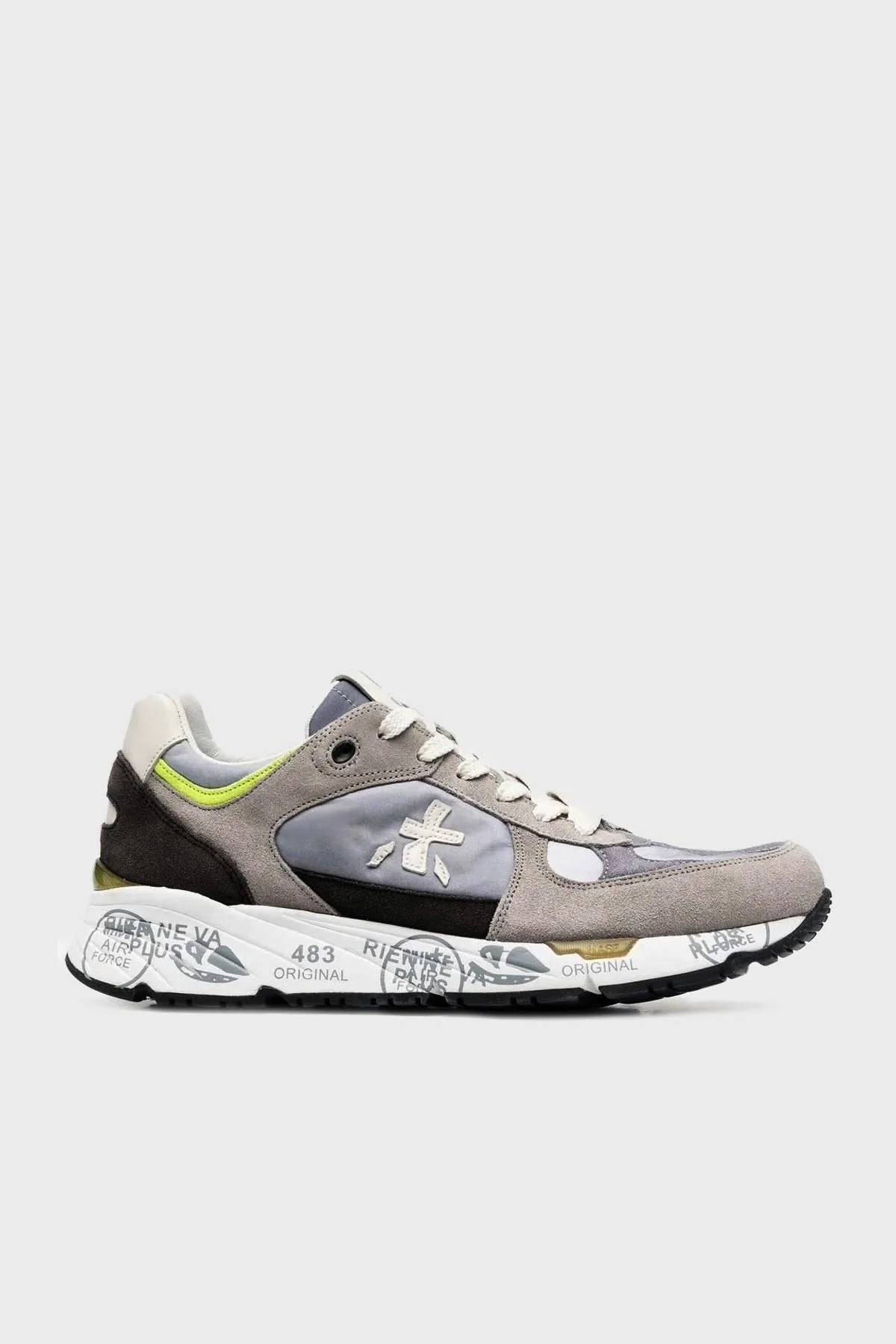 Premiata Baskılı Logolu Hakiki Deri Sneaker Erkek Ayakkabı MASE 6158 MAVİ-GRİ - 1