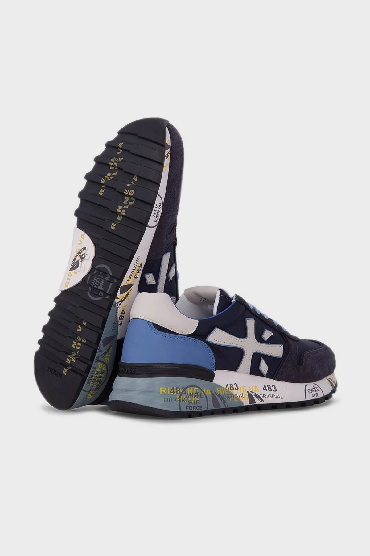 Premiata Baskılı Logolu Hakiki Deri Sneaker Erkek Ayakkabı MICK 1280E PR LACİVERT - 5