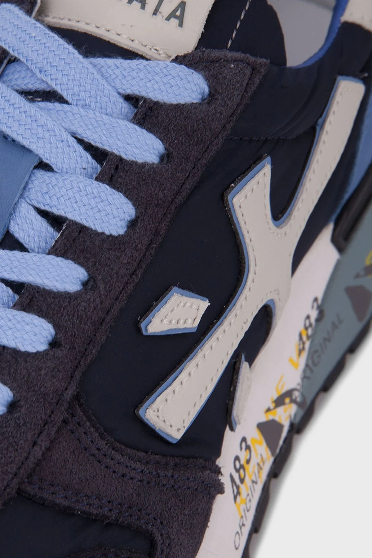 Premiata Baskılı Logolu Hakiki Deri Sneaker Erkek Ayakkabı MICK 1280E PR LACİVERT - 6